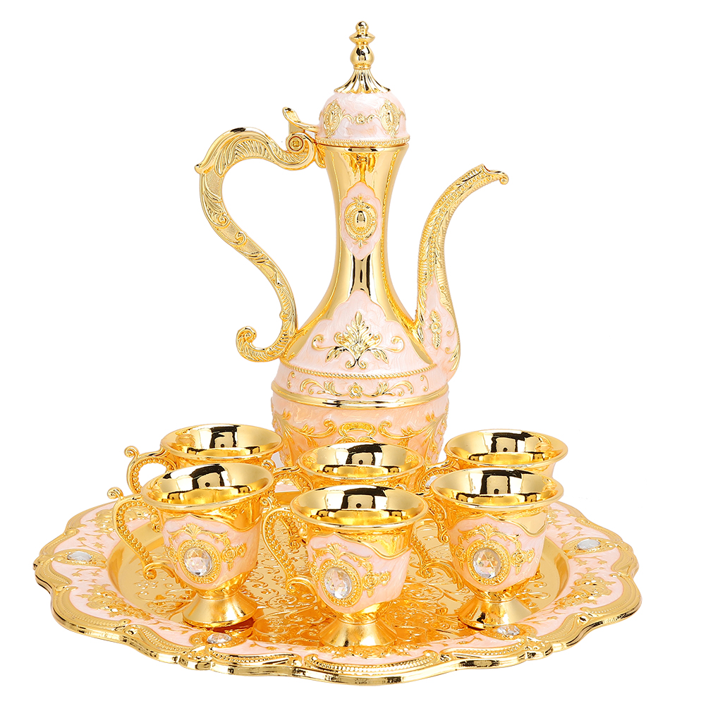 Set Aus 2 Weinkelchen Aus Metall, Hochzeitsgeschenk, Russische Handwerkskunst, Flachmann, Heimdekoration, Weiß Und Rosa