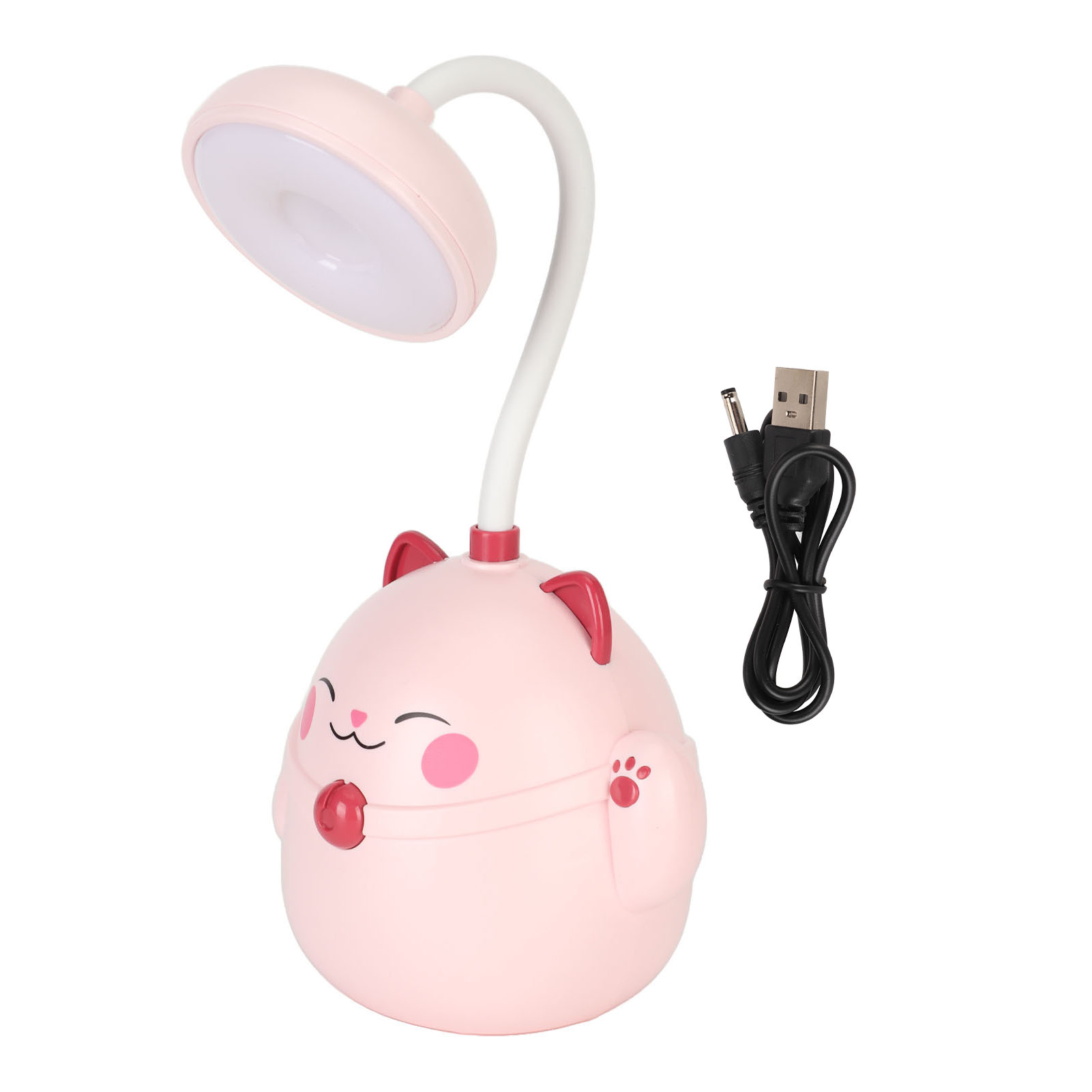 Niedliche Schreibtischlampe, Tragbares Nachtlicht, Faltbare, Per Usb Aufladbare Lampe, Augenschonende Led Zum Lesen, Rosa