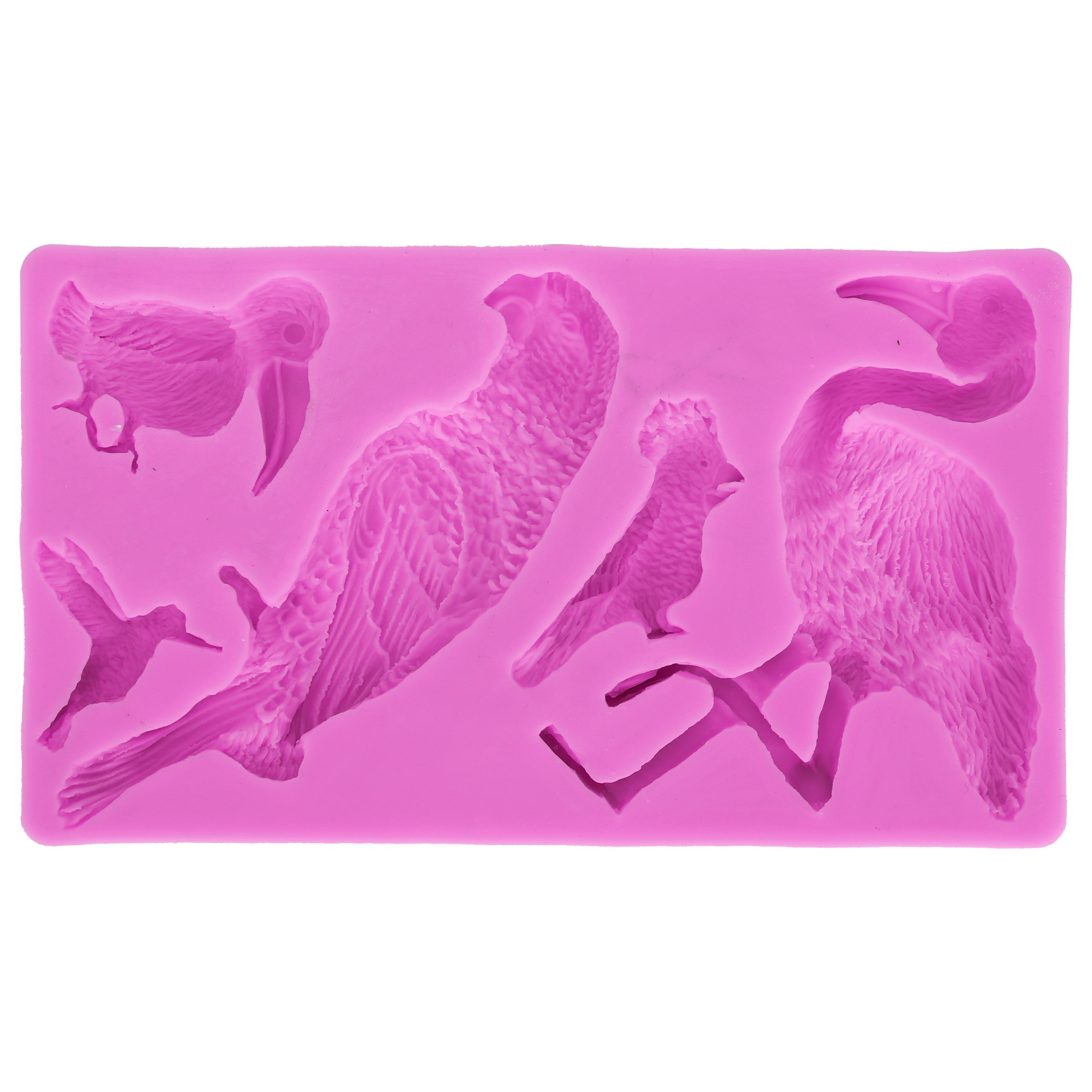 Tragbare, Flexible Silikon-kuchenform Mit Vogelmuster Für Schokolade Und Kerzen (rosa)