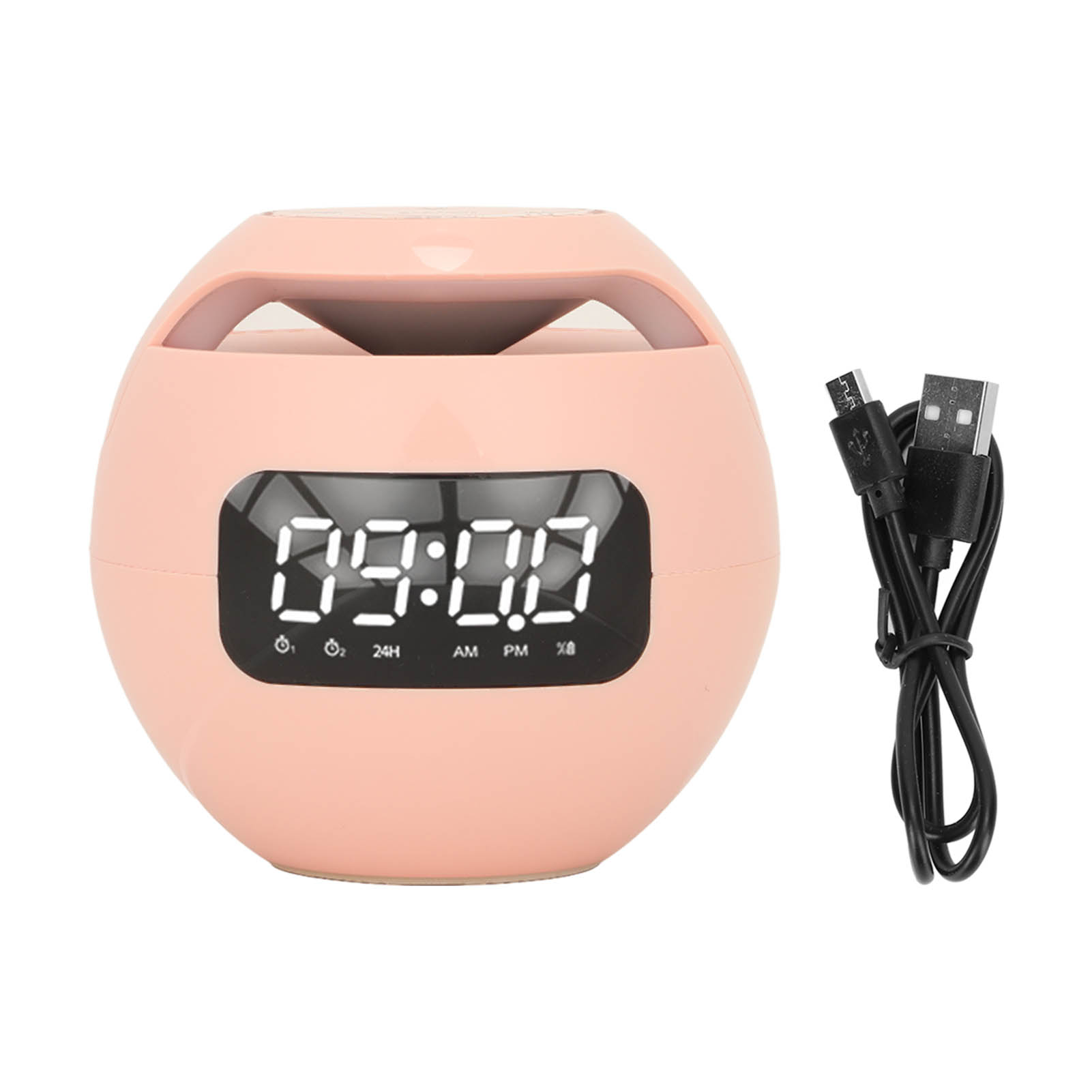 Bluetooth-wecker Mit Lautsprecher, Mehrfarbiges Mini-tragbares Kabelloses Fm-heimradio Mit Sprachansagen, Pink