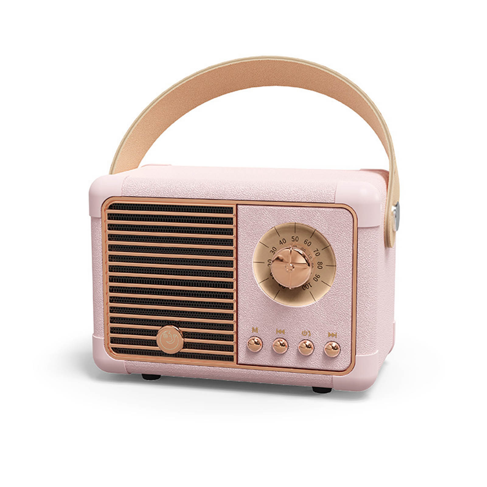 Kompakter, Tragbarer Retro-hifi-stereo-multifunktions-bluetooth-lautsprecher Mit Akku – Pink