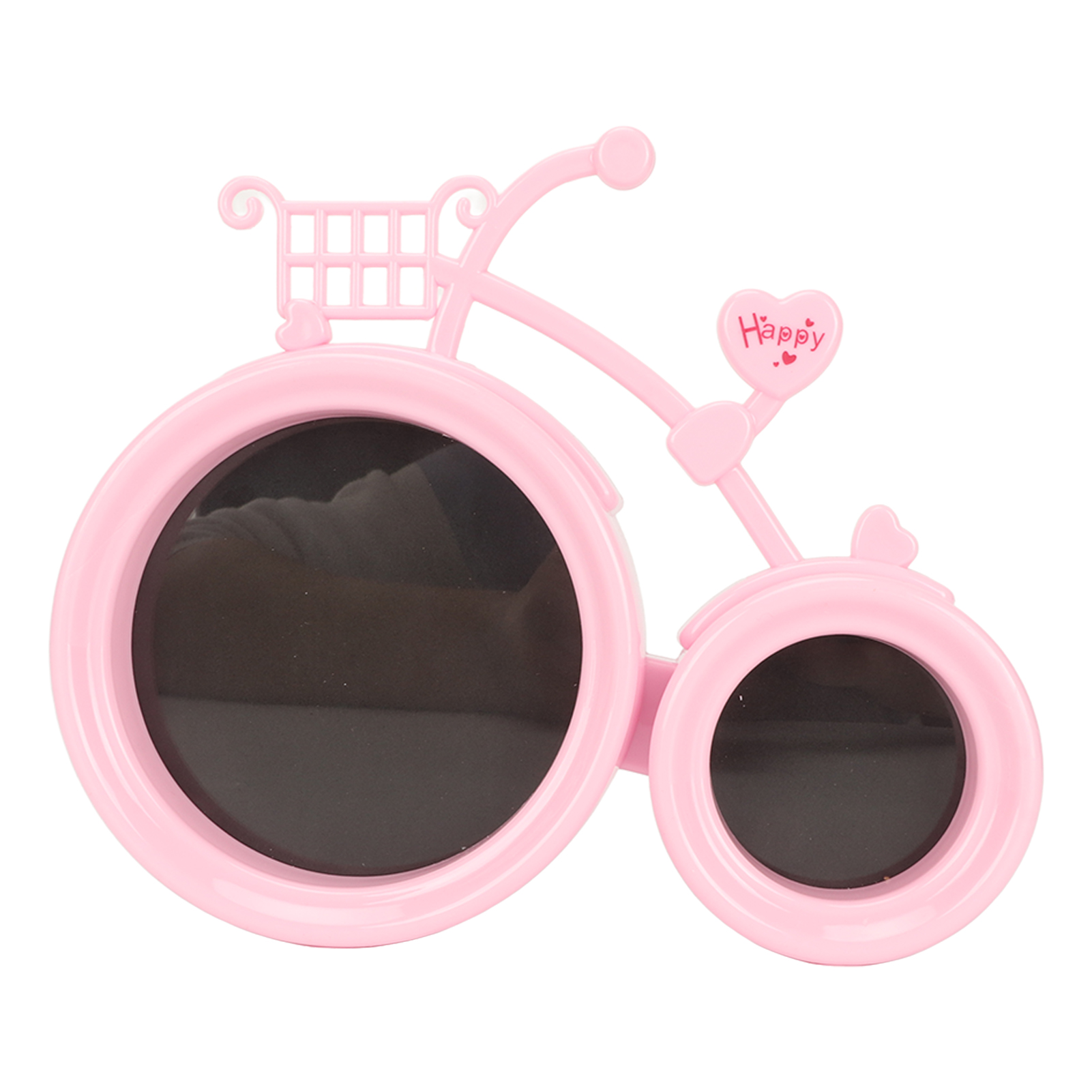 Rosa Babyfahrrad-fotorahmen, Hübscher Doppelrahmen Für Kinderfotos, Schreibtischdekoration, Tragbar Und Niedlich.