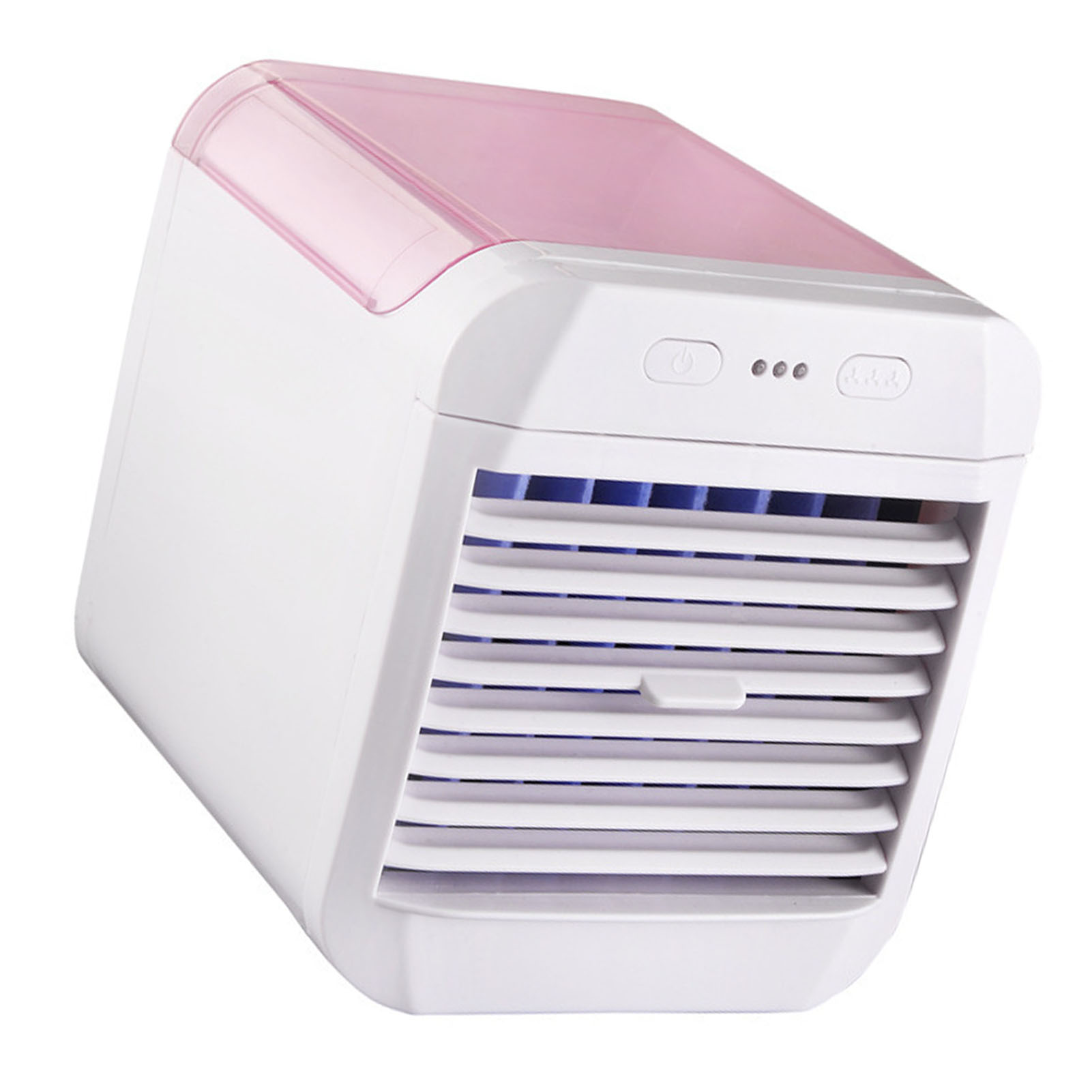 Mini-klimaanlage, Tragbar, Ventilator, 3 Geschwindigkeitsstufen, Usb-anschluss, Luftbefeuchter, Nachtlicht, Rosa