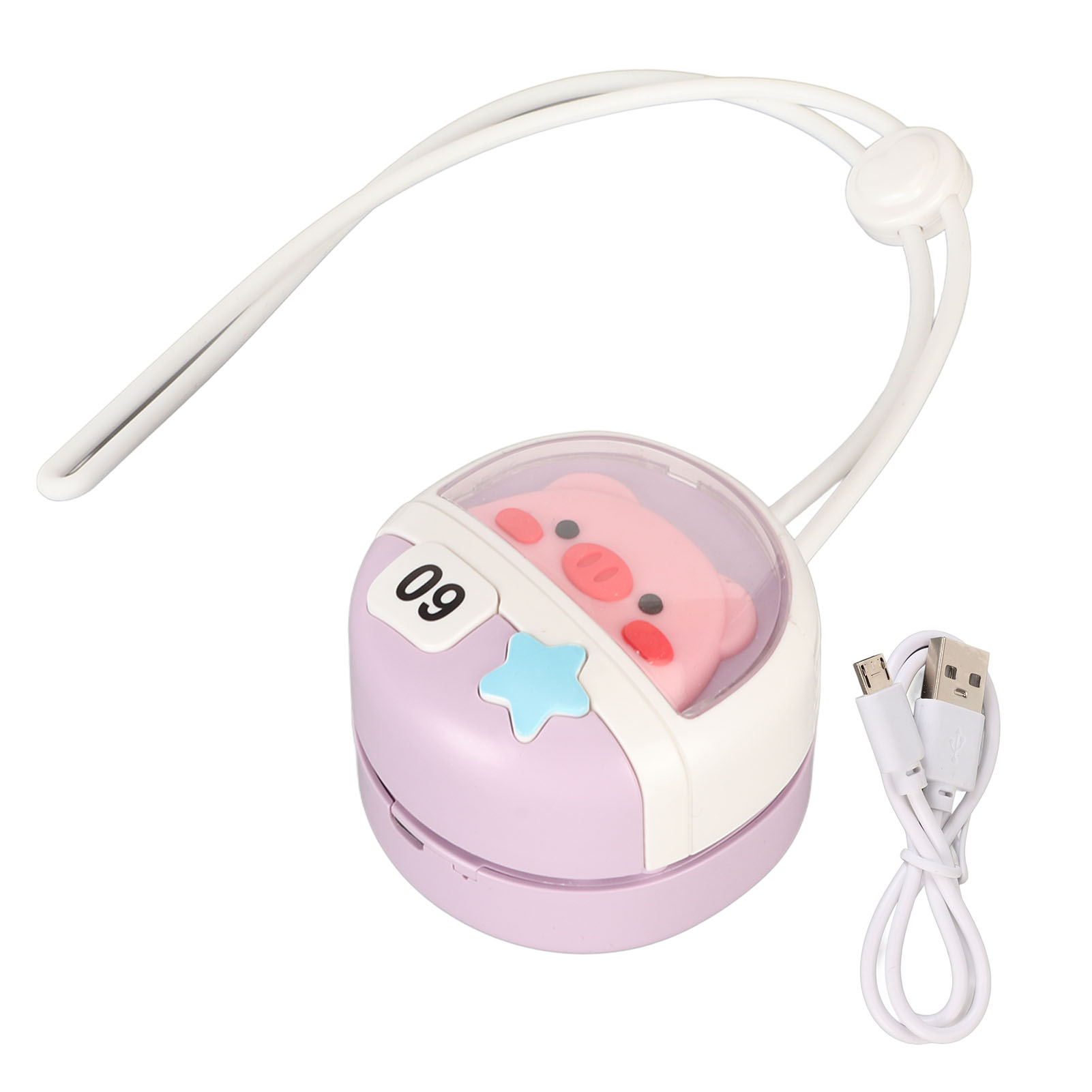 Niedlicher, 3-stufiger, Klingenloser Nackenventilator Zum Aufhängen, Leise, Usb-betrieben, Mini-tragbar Mit Kabel Für Zuhause, Büro, Reisen, Rosa (6,7 X 6,5 Cm)