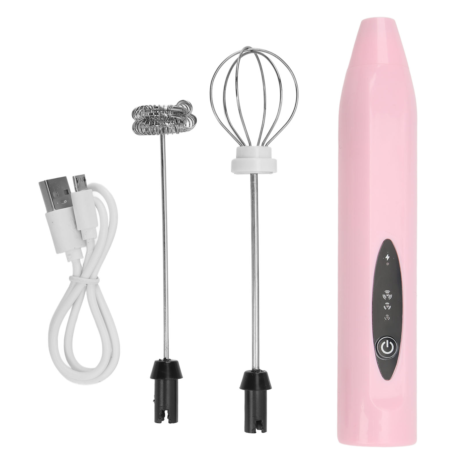 Tragbarer, Per Usb Aufladbarer Elektrischer Mixer, Rutschfester Griff, Mixer Mit 2 Schneebesen, Zum Kochen Und Backen, Rosa