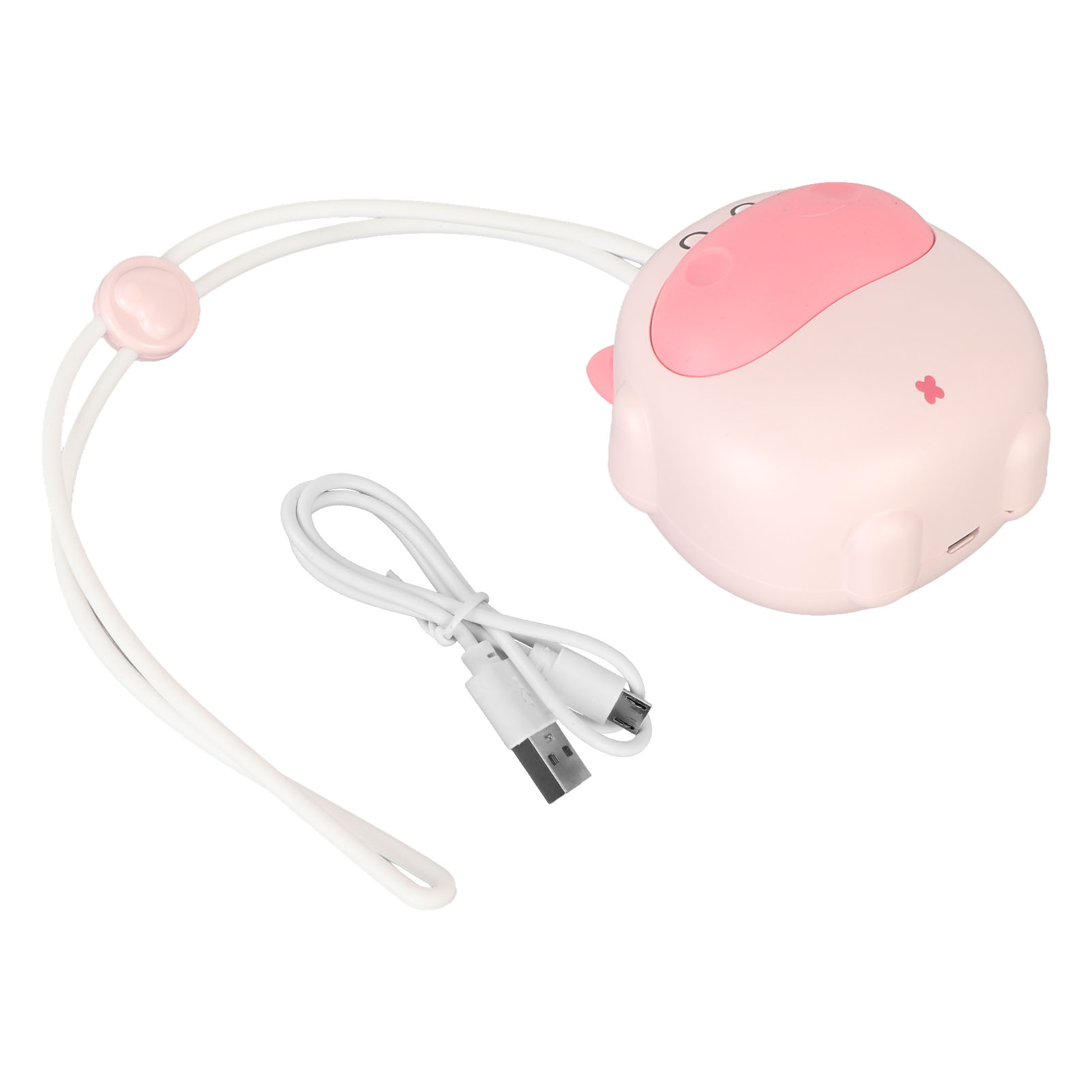 Mini-usb-wiederaufladbarer Nackenventilator, 3 Geschwindigkeitsstufen, Ohne Rotorblätter, Freihändig, Tragbar, Niedlich, Verstellbares Kabel, Rosa