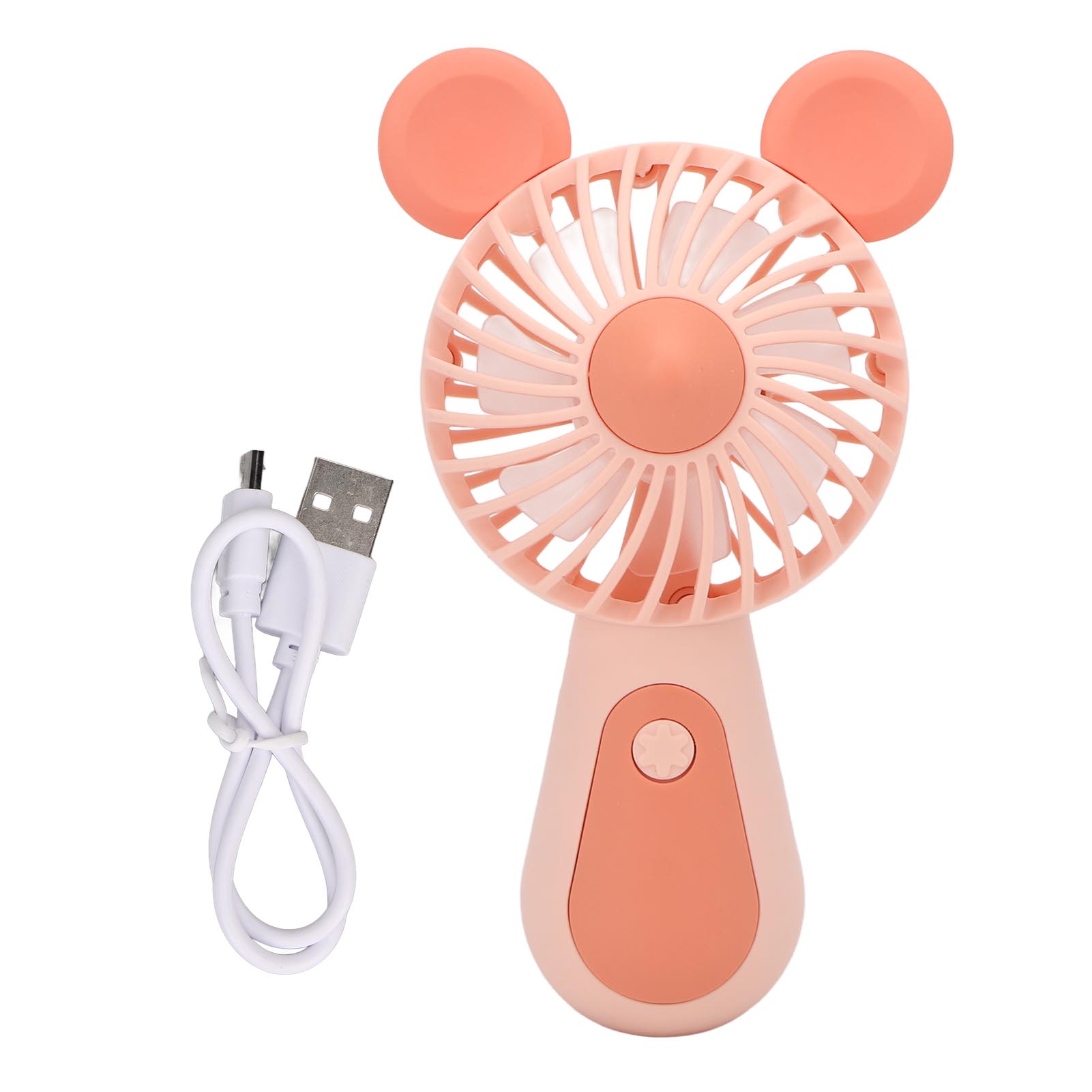 Mini-ventilator In Mausform, Tragbar, Wiederaufladbar, 2 Geschwindigkeitsstufen, Ergonomisch, Sparsam, Pink, Für Reisen Im Freien