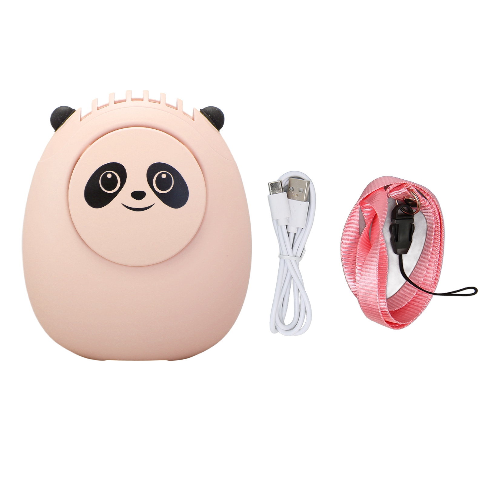 Tragbarer Nackenventilator Mit Verstellbarer Kabelhalterung, Usb-aufladbar, Freihändig Nutzbar, 3 Geschwindigkeitsstufen, Mini-hängeventilator Für Den Außenbereich, Pink