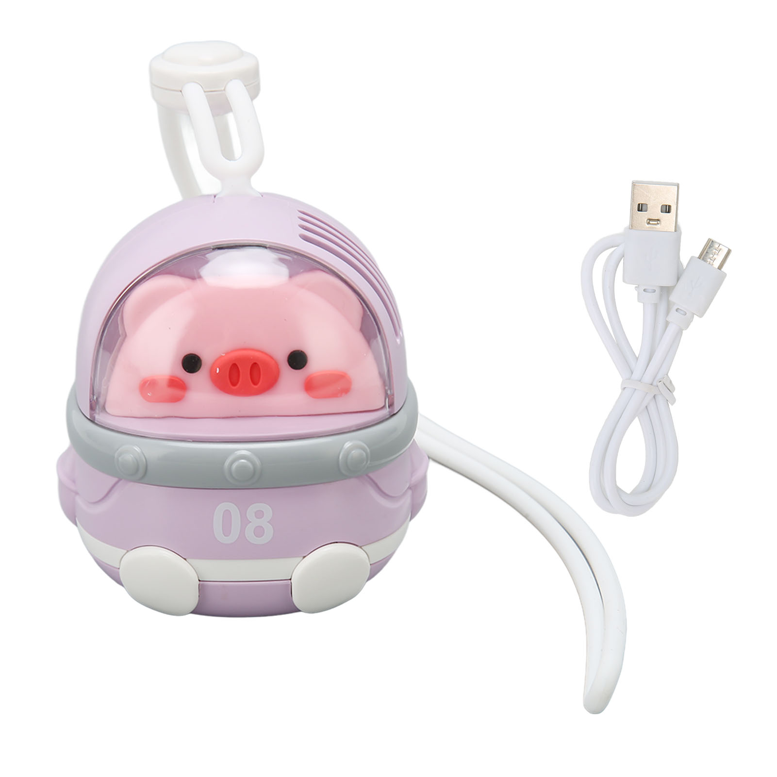 Wiederaufladbarer, Klingenloser Nackenventilator Mit 3 Geschwindigkeitsstufen, Tragbarer Usb-miniventilator Mit Kabel Für Unterwegs, Pink