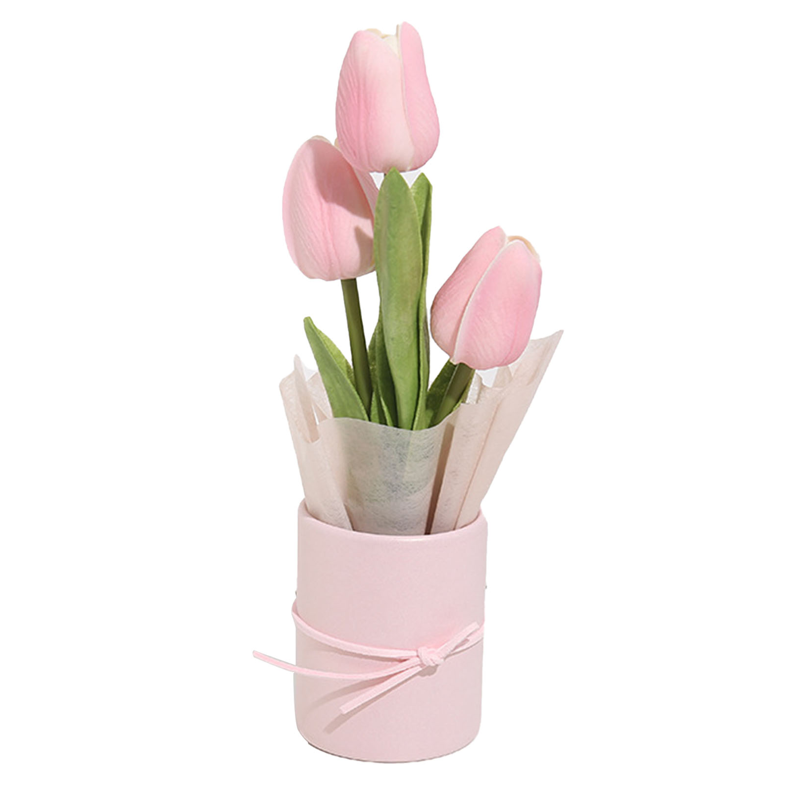 Diy-kunsttulpenstrauß, Realistisch, Weich, Für Hochzeit Und Heimdekoration, Rosa, Materialset