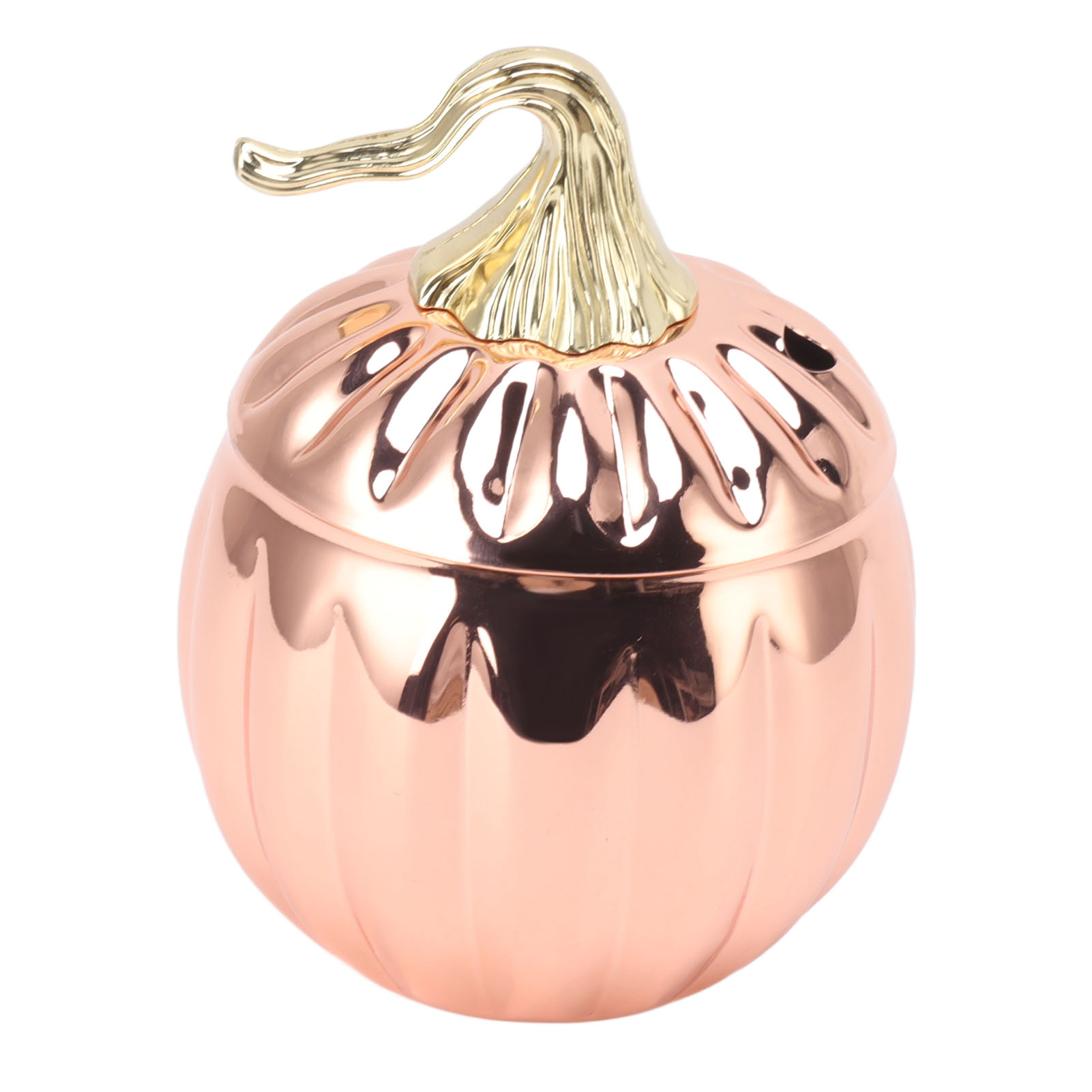 500-ml-kürbis-weinglas Aus Edelstahl 304, Roségoldene Kürbisform, Praktisches Glas Mit Deckel