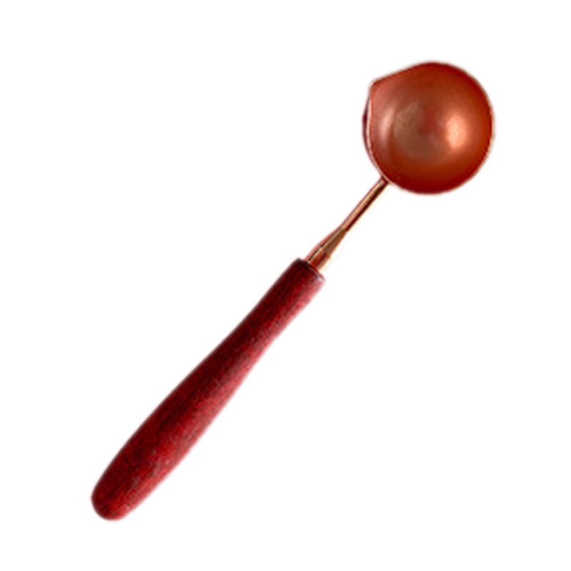 Tragbarer, Kompakter Retro-wachsschmelzlöffel Mit Roségoldenem Holzgriff Für Elegantes Wachsversiegeln