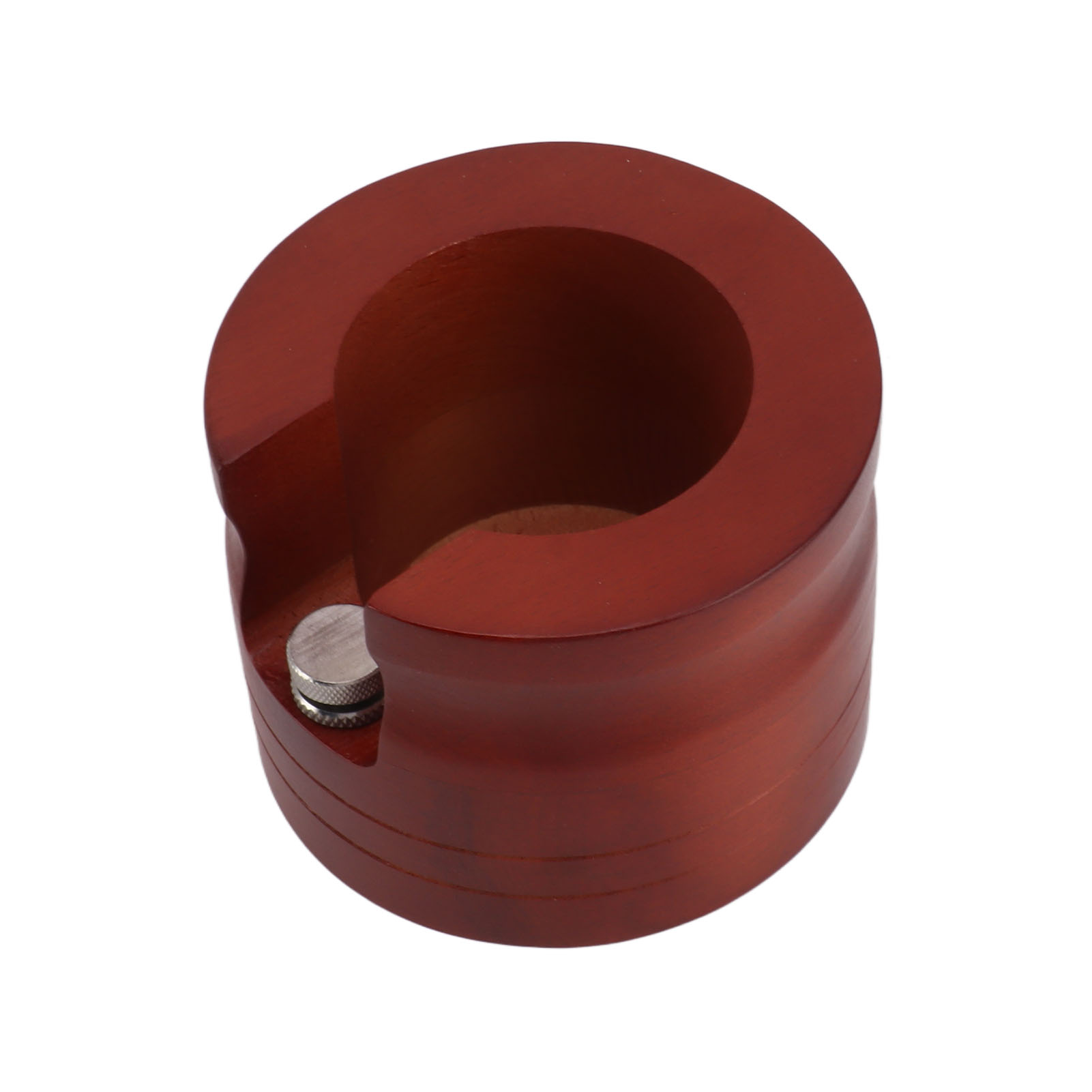 Runder Kaffeefilterhalter Aus Holz, 58 Mm Filtertamperstation Ohne Boden, Rot, Für Die Hausbar