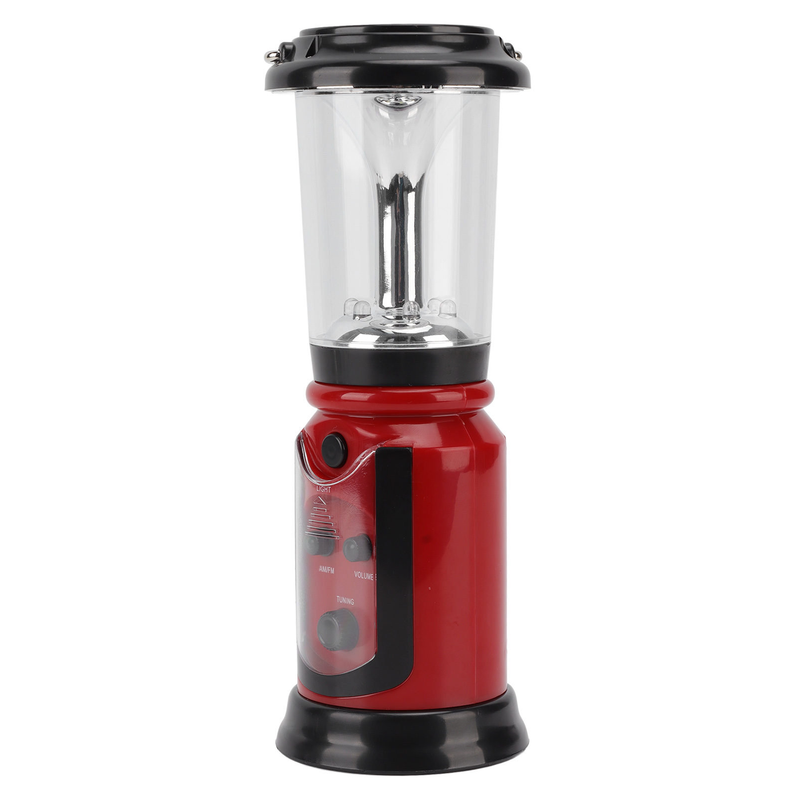 Multifunktionale, Usb-aufladbare Led-taschenlampe Mit Notradio, Kurbel, Am/fm-radio Für Camping Und Wandern, Rot