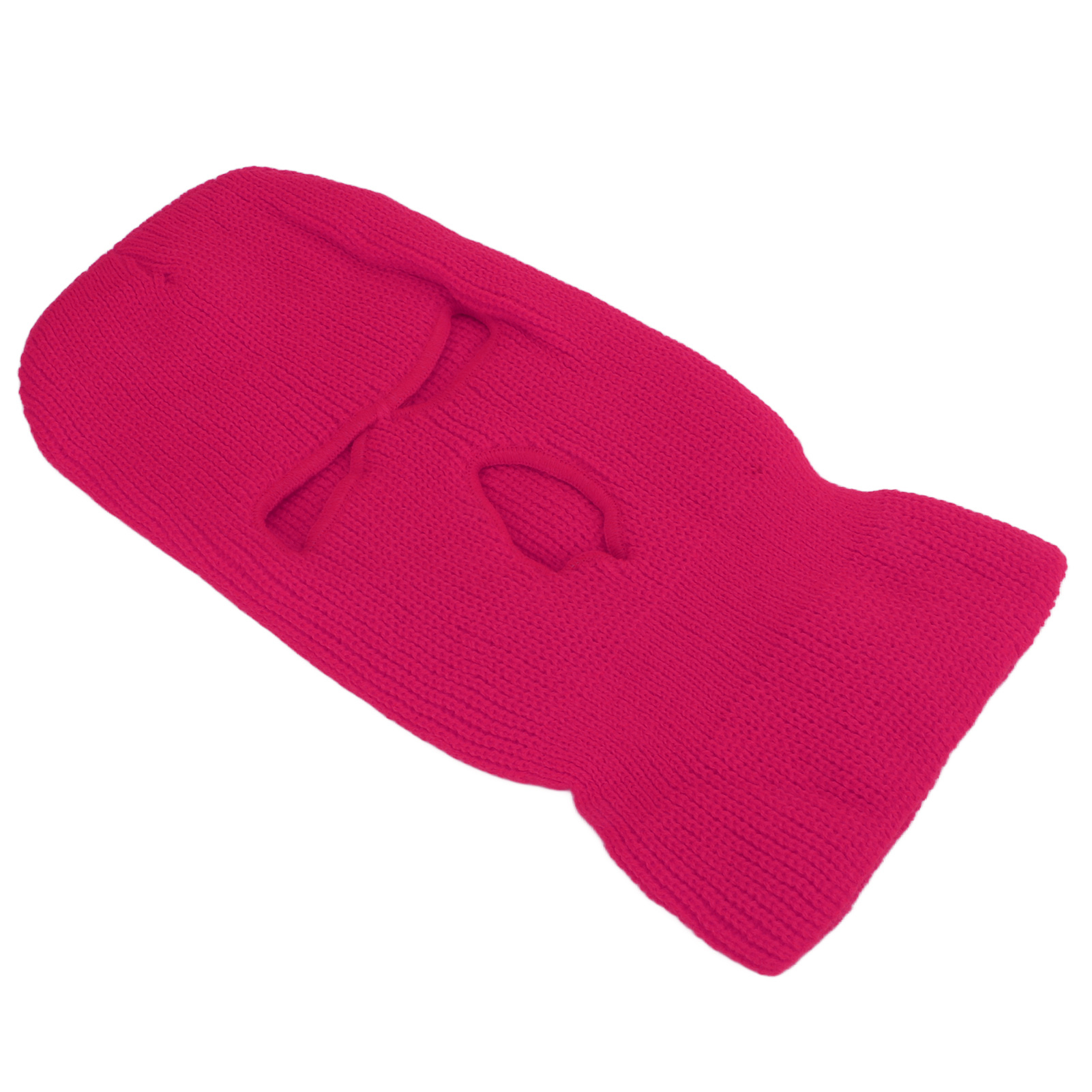 3-loch-strick-vollgesichtsmaske, Winddicht, Warm, Für Outdoor-sportarten Wie Skifahren Und Radfahren, Rosarot