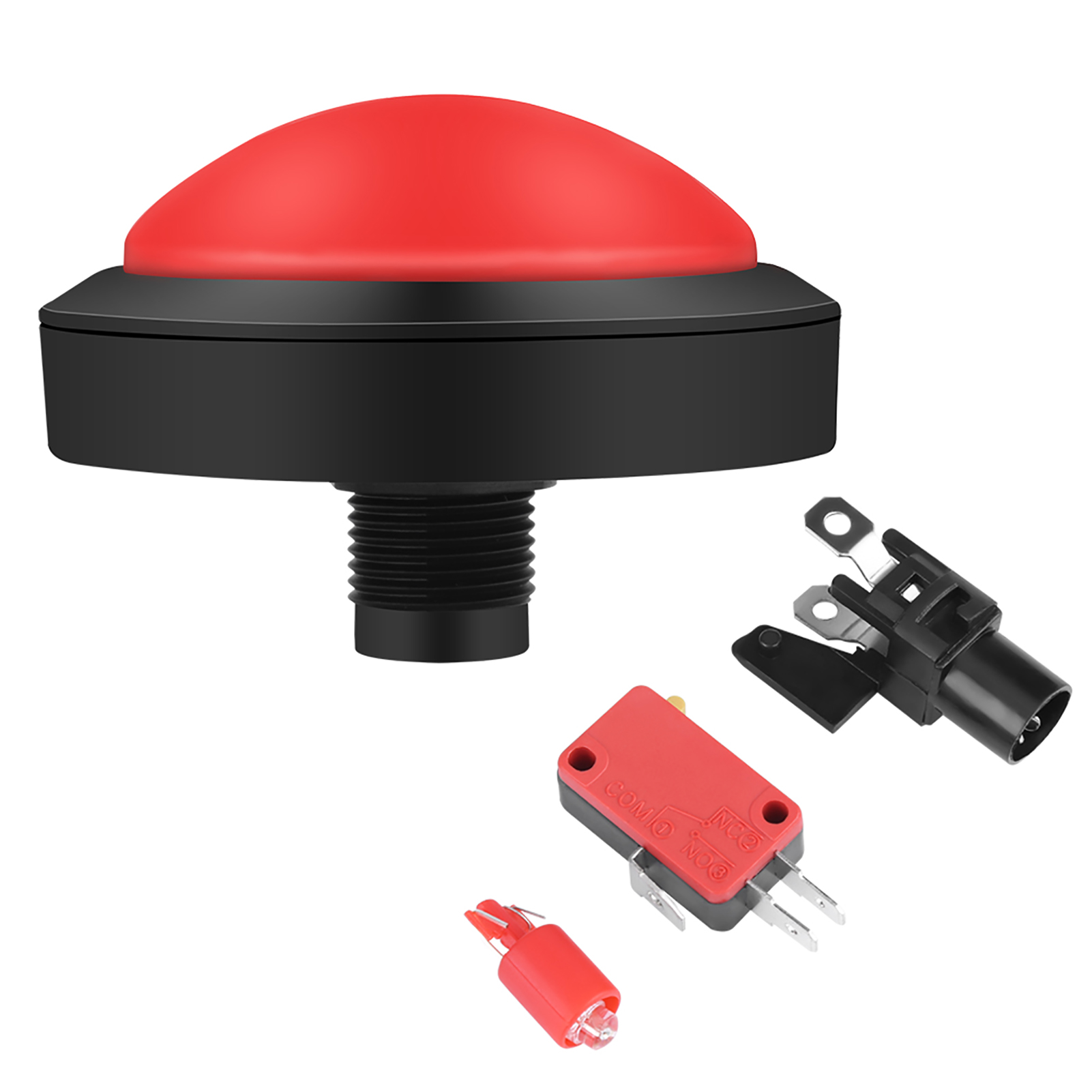 100-mm-arcade-taste Mit Rgb-led, Rot Gewölbte Ersatzkonsole