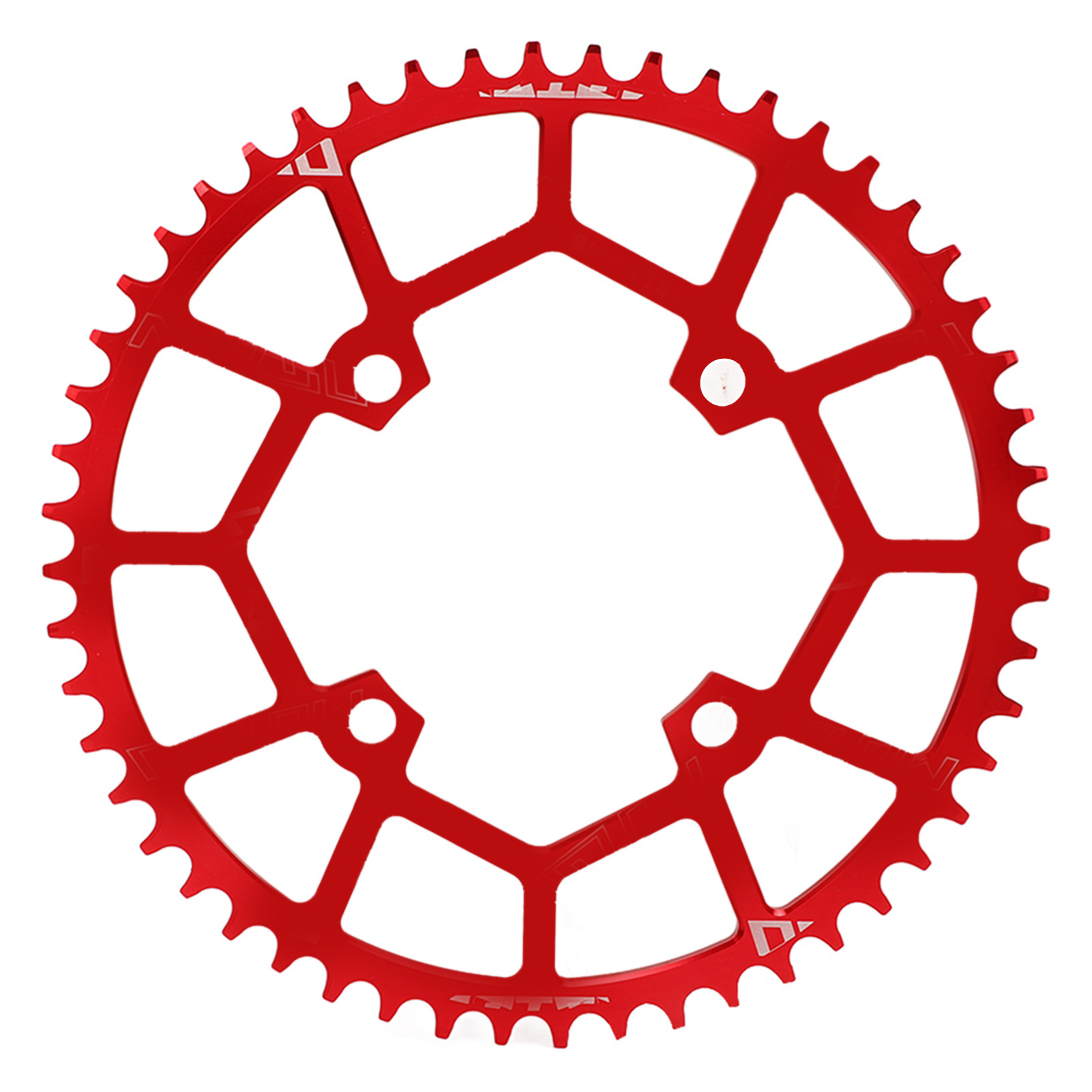Mountainbike-kettenblatt 52t 104bcd 104mm Aluminiumlegierung, Gezahnte Scheibe, Positiv/negativ, Kette, Rot