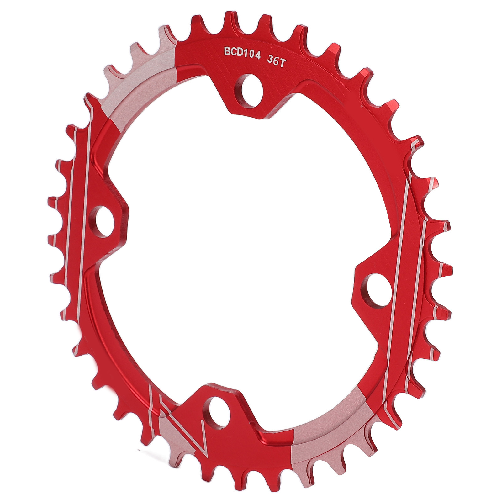Lebycle 36-zahn-mountainbike-kettenblatt, 104 Mm Lochkreis, Verschleißkette, Positive/negative Verzahnung, Rot