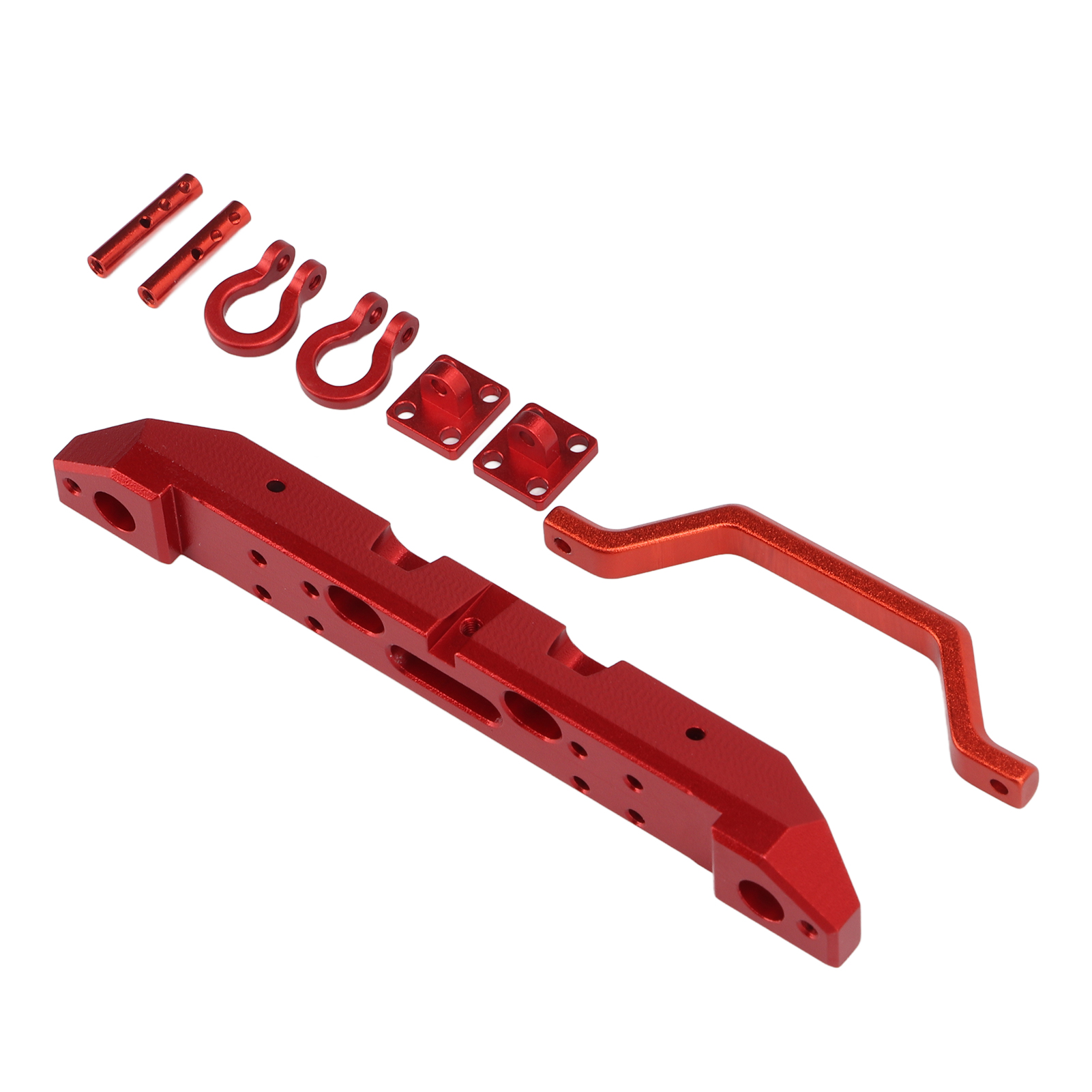 Rc-frontstoßstange Mit Simulierten Scheinwerfern Aus Aluminiumlegierung Für Axial Scx24 1/24 Rc-crawler, Rot