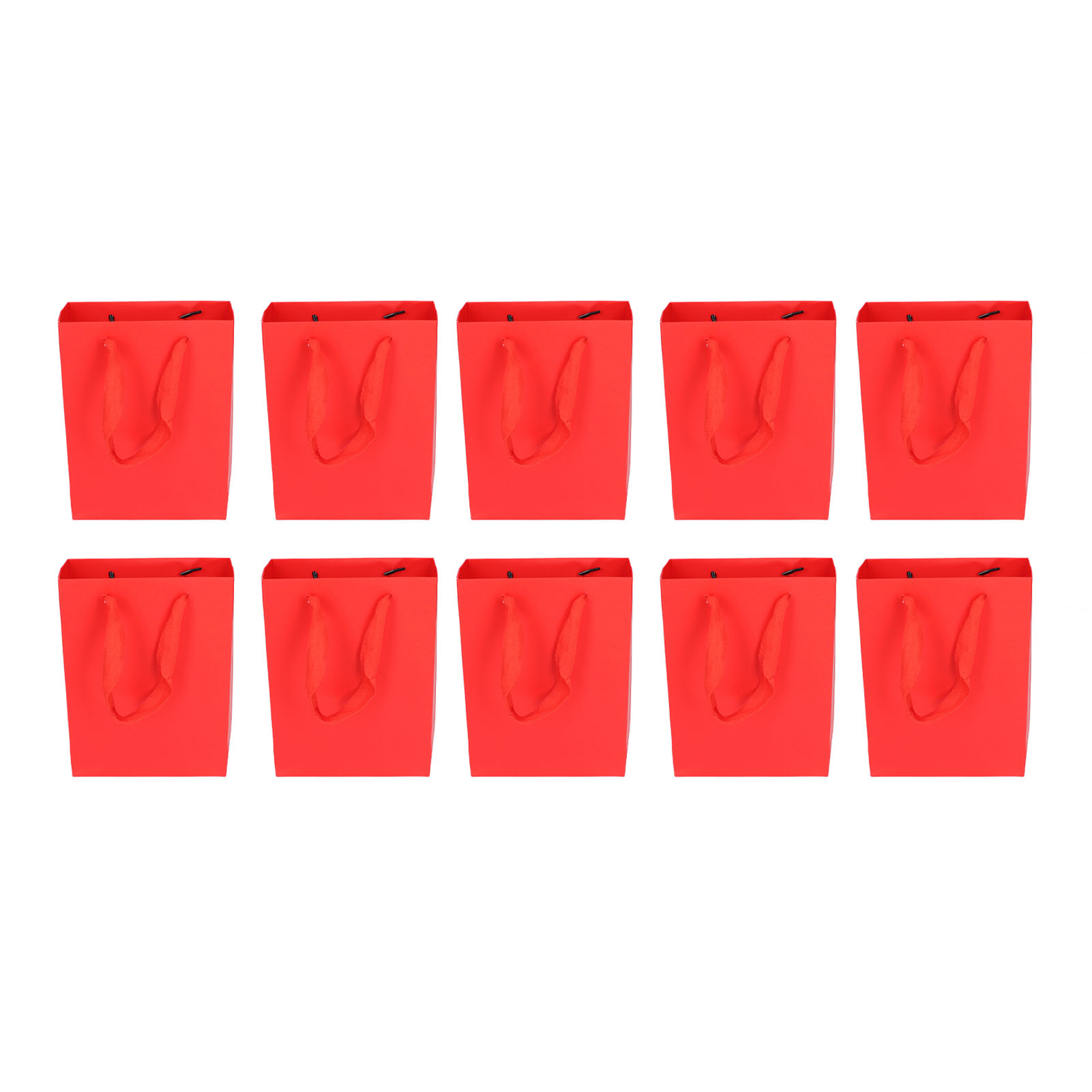 10 Schlichte Rote Geschenktüten Aus Papier, Für Weihnachten, Einkäufe, Partys, Geburtstage, Schulabschlüsse