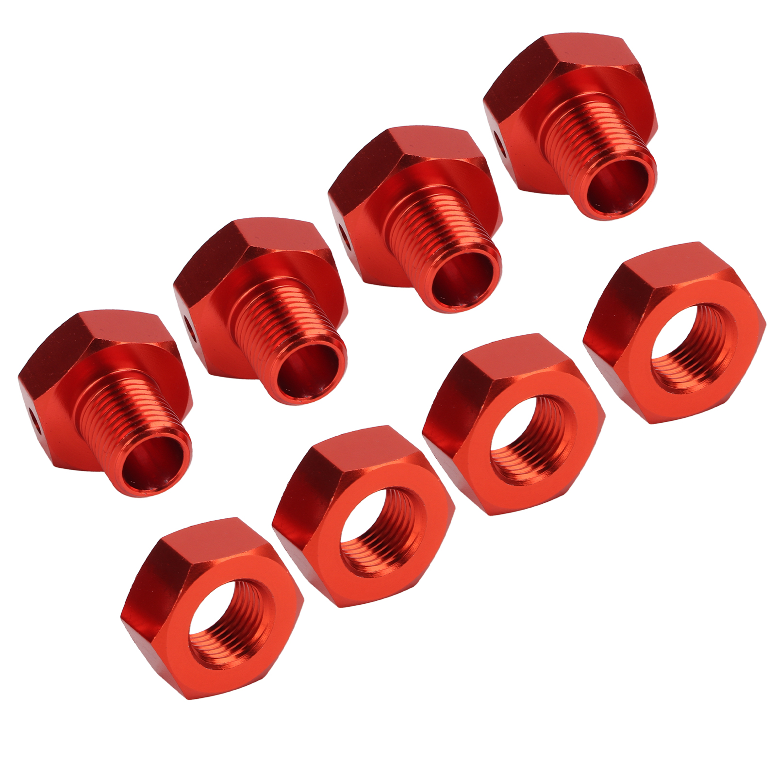 4-teiliger 17-mm-sechskantadapter Aus Aluminiumlegierung Für 1/10 Jlb-serien-truckräder, Roter Rc-radadapter