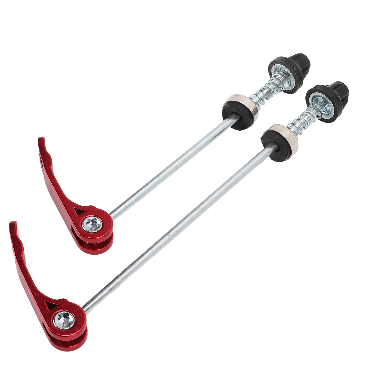 Set Mit 2 Roten Fahrrad-diebstahlsicherungs-schnellspannhebeln Für Vorder- Und Hinterrad