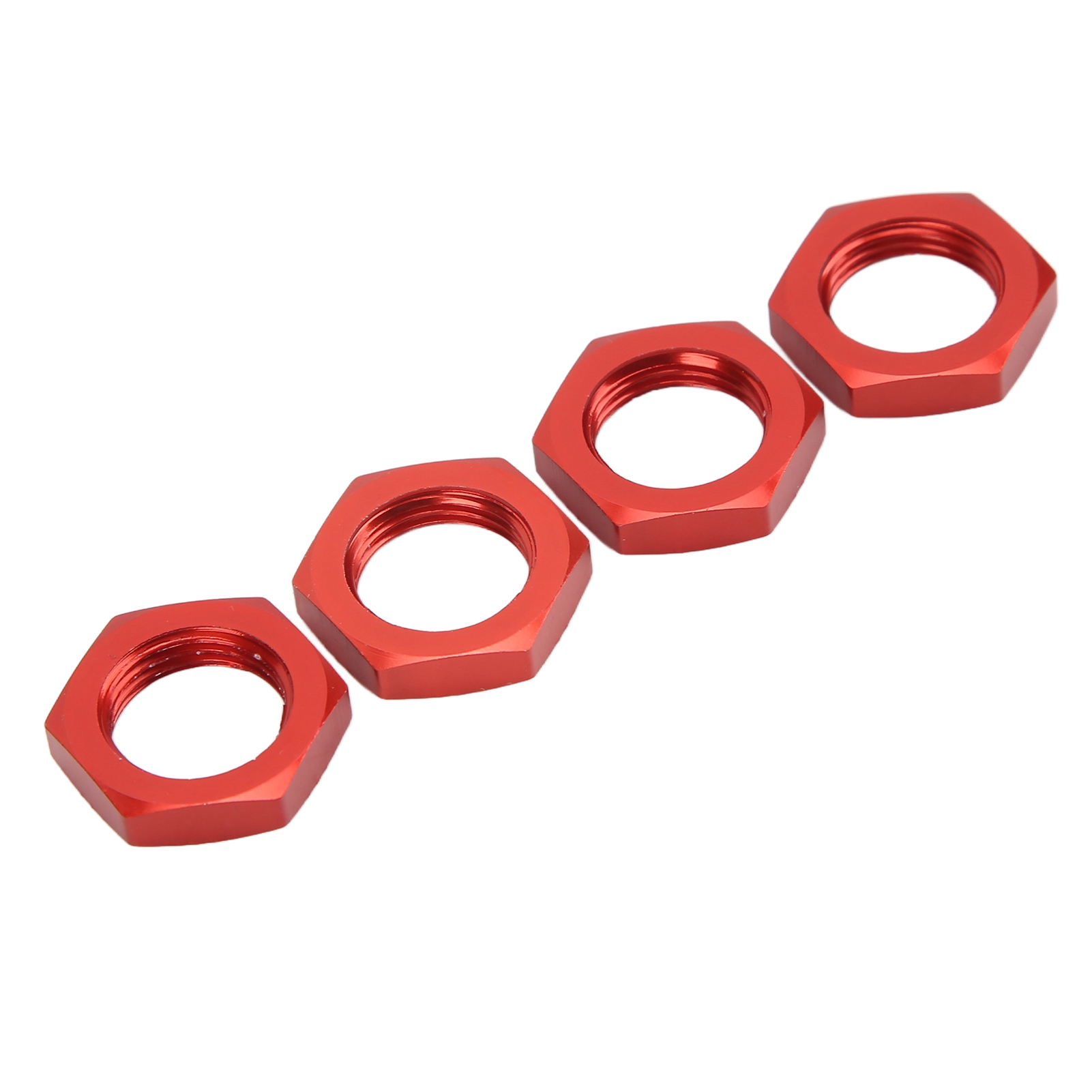 Stück 17-mm-sechskantmuttern Aus Aluminiumlegierung Für 1/8-rc-car-radnaben, Rotes Upgrade-zubehör