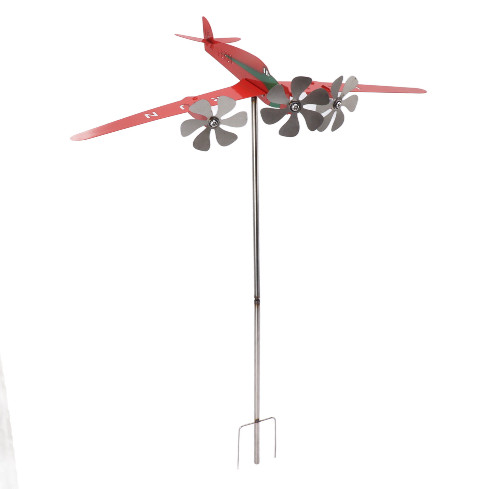 3d-wetterfahne In Flugzeugform Aus Rostfreiem, Glattem Metall, Rot, Für Garage, Scheune, Terrasse