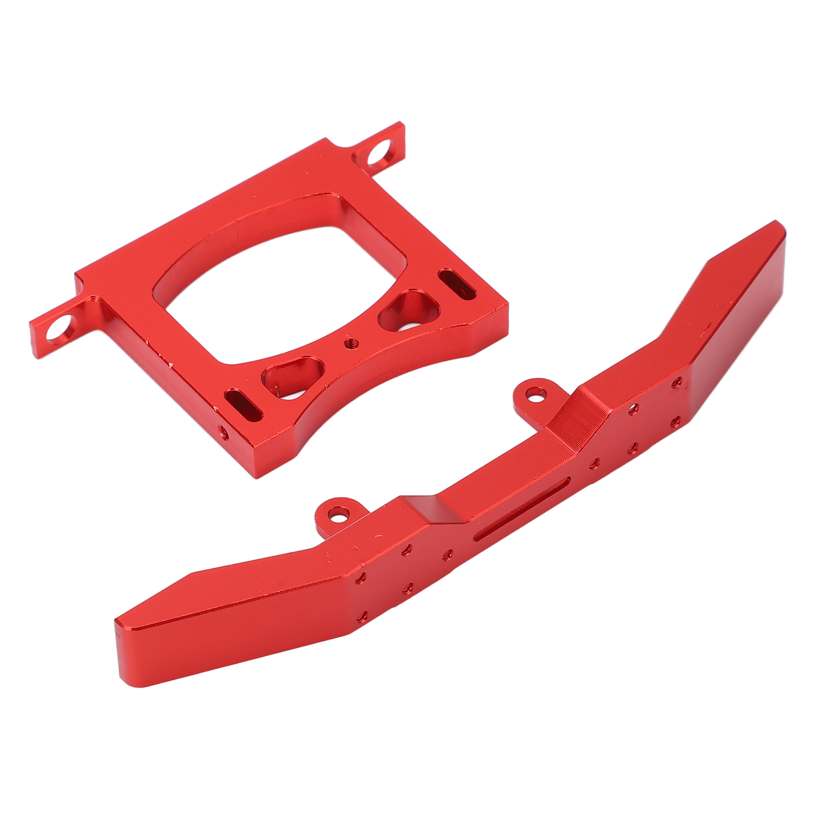 Rc-front- Und Heckstoßstangenset, Metall-aluminium, Fahrzeugschutz Für Wpl B14 B16 Q60 Q61 1/16 Ferngesteuerte Autos, Rot