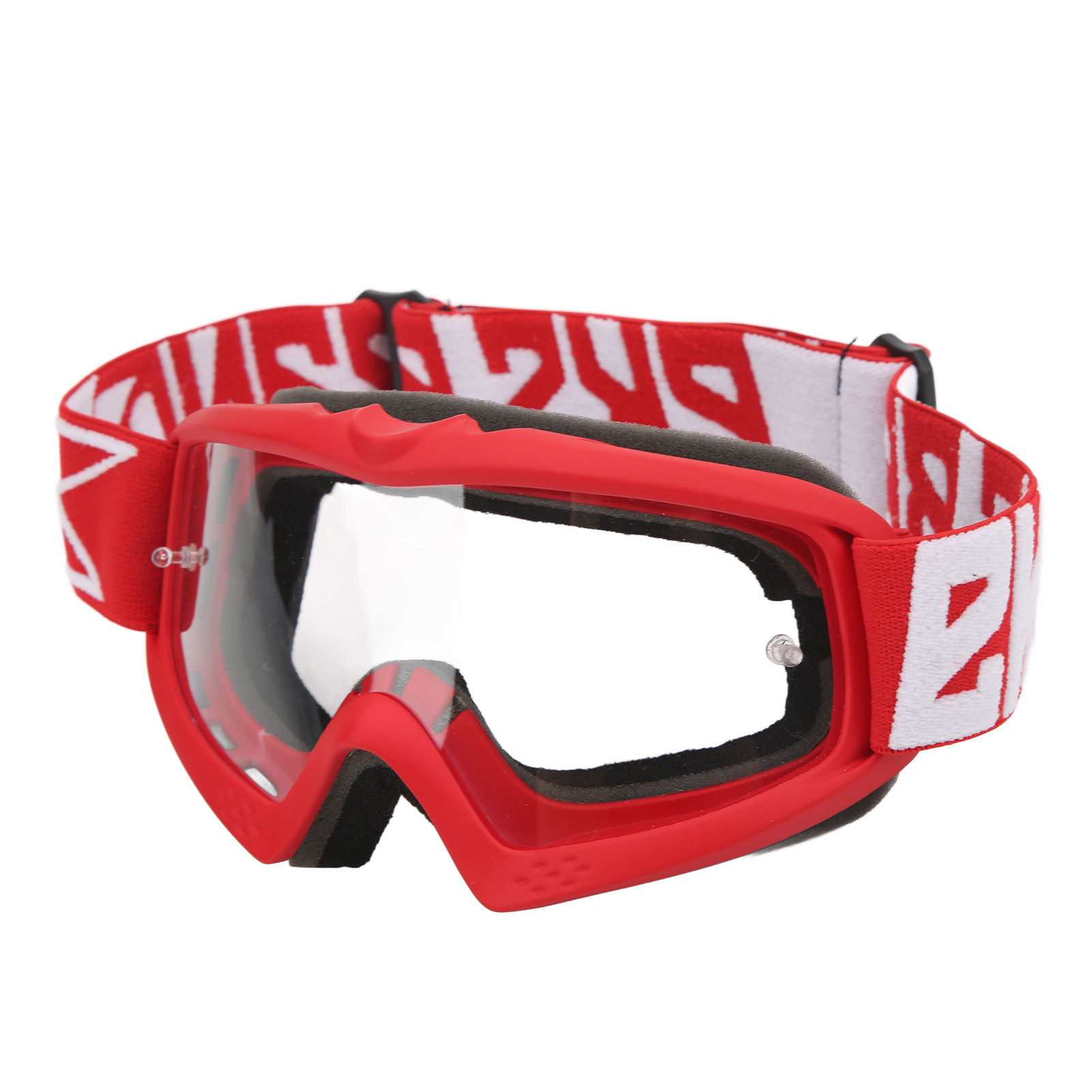Verstellbare, Kratzfeste, Transparente Motorradbrille Für Kinder, Jugendliche Und Erwachsene, Geeignet Für Motocross, Radfahren, Klettern Und Mehr. (roter Rahmen 8060)