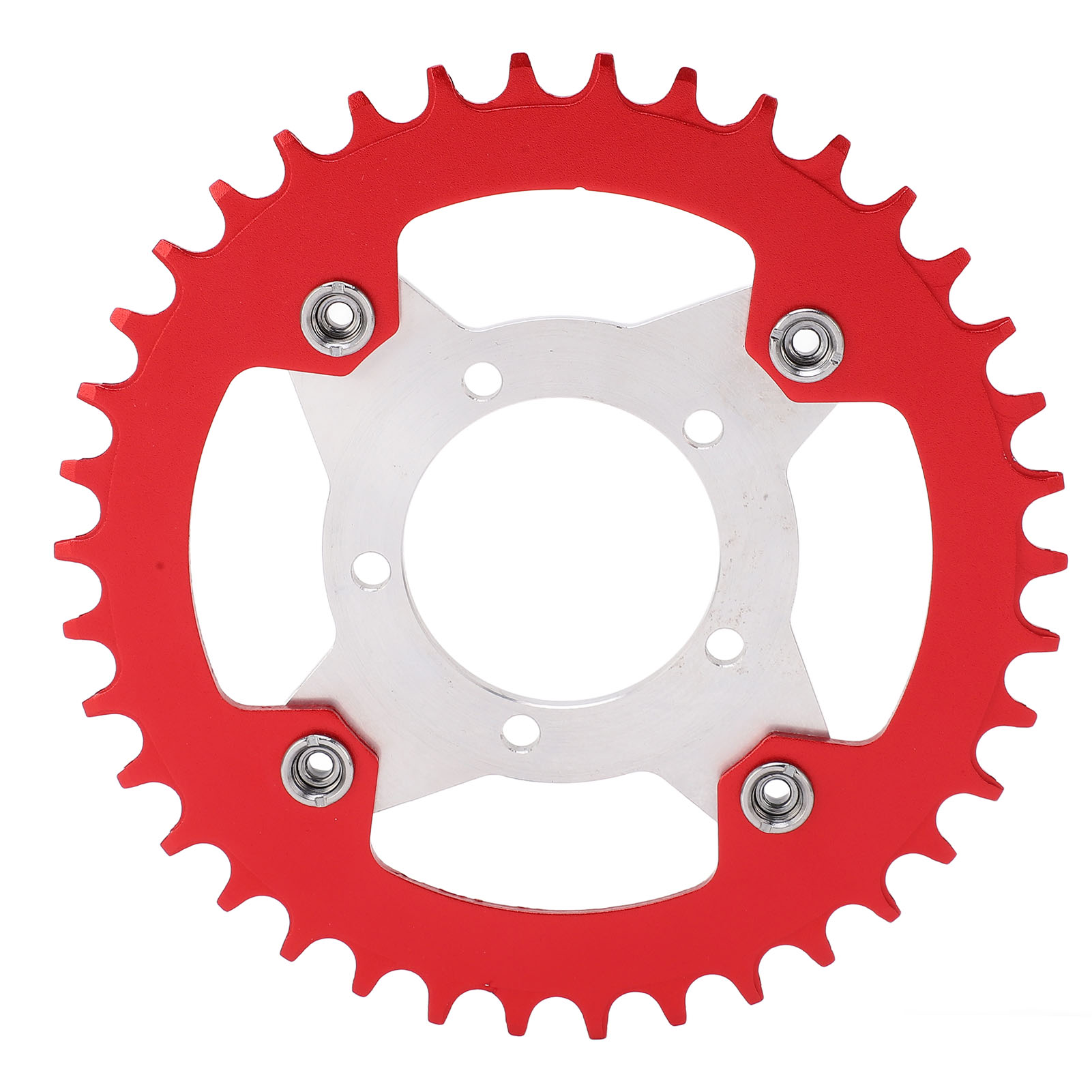 Kettenblatt Und 38t Cnc-gefräster Adapter Aus Aluminiumlegierung Für Bafang Bbs01 Mittelmotor, Rot