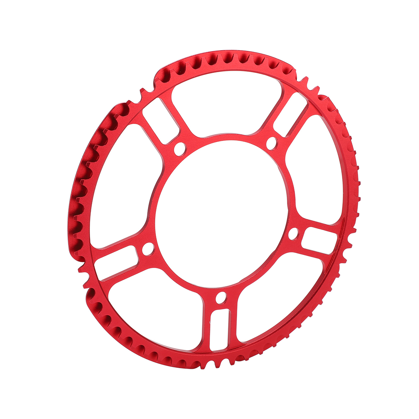 Litepro 58t Einfach-disc-kettenblatt Aus Edelstahl Mit 5-loch-befestigung, Rotes Ritzel