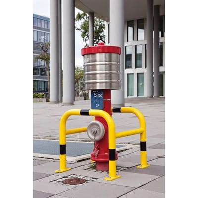 Moravia Säulenschutz Stahl schwarz/gelb 2-teilig 600 x 520 x 520 mm zum Aufdübeln