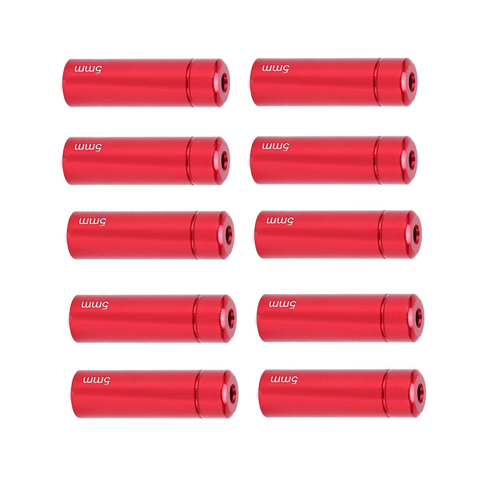 Risk 10 Stück 5 Mm Bremszug-endkappen Aus Aluminiumlegierung Für Rennräder Und Mountainbikes, Rot