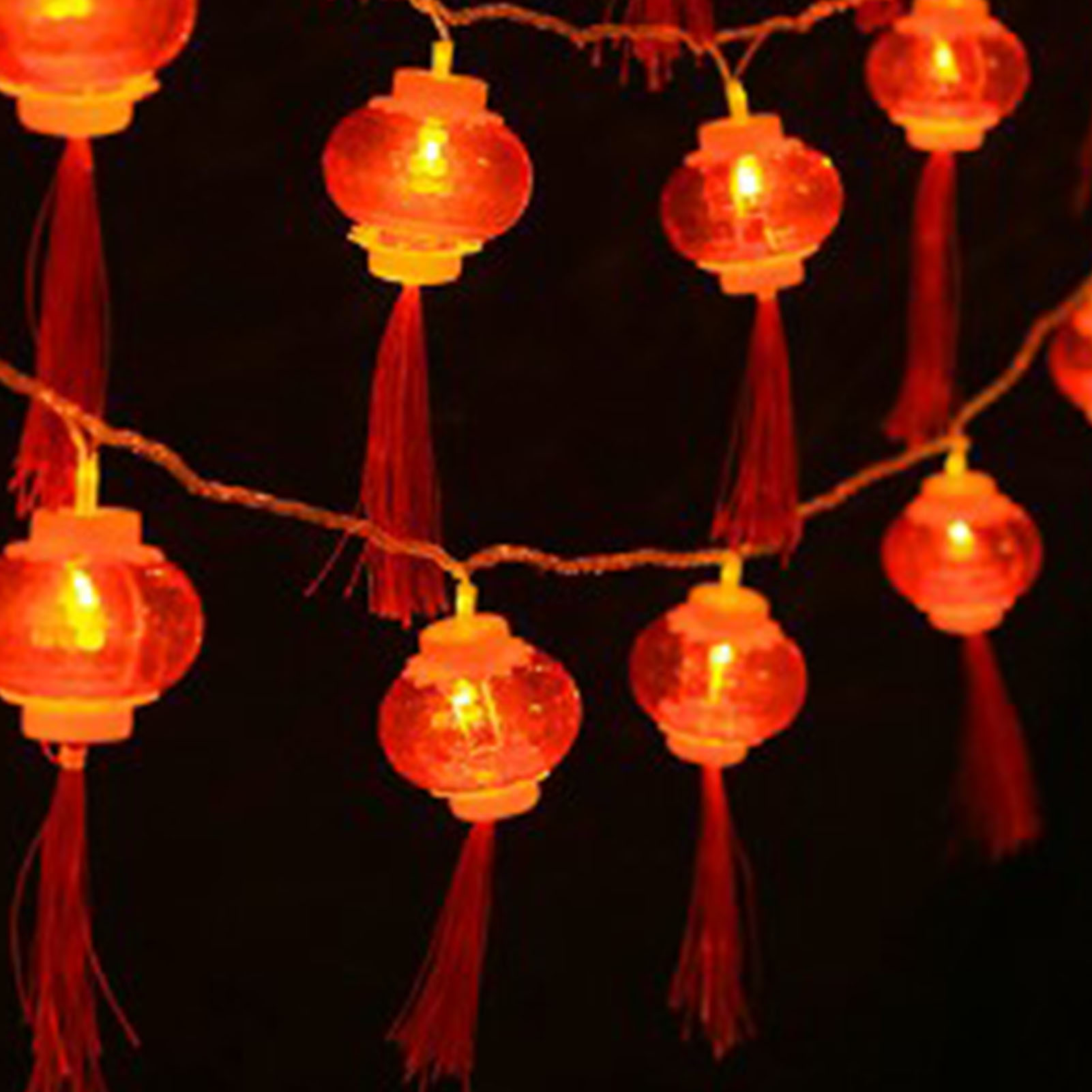 Wasserdichte Led-lichterkette, Rote Chinesische Laternen, 40 Pvc-lichtperlen, Neujahrsdekoration Mit Quasten, 6 Meter/19,7 Fuß Für Den Garten