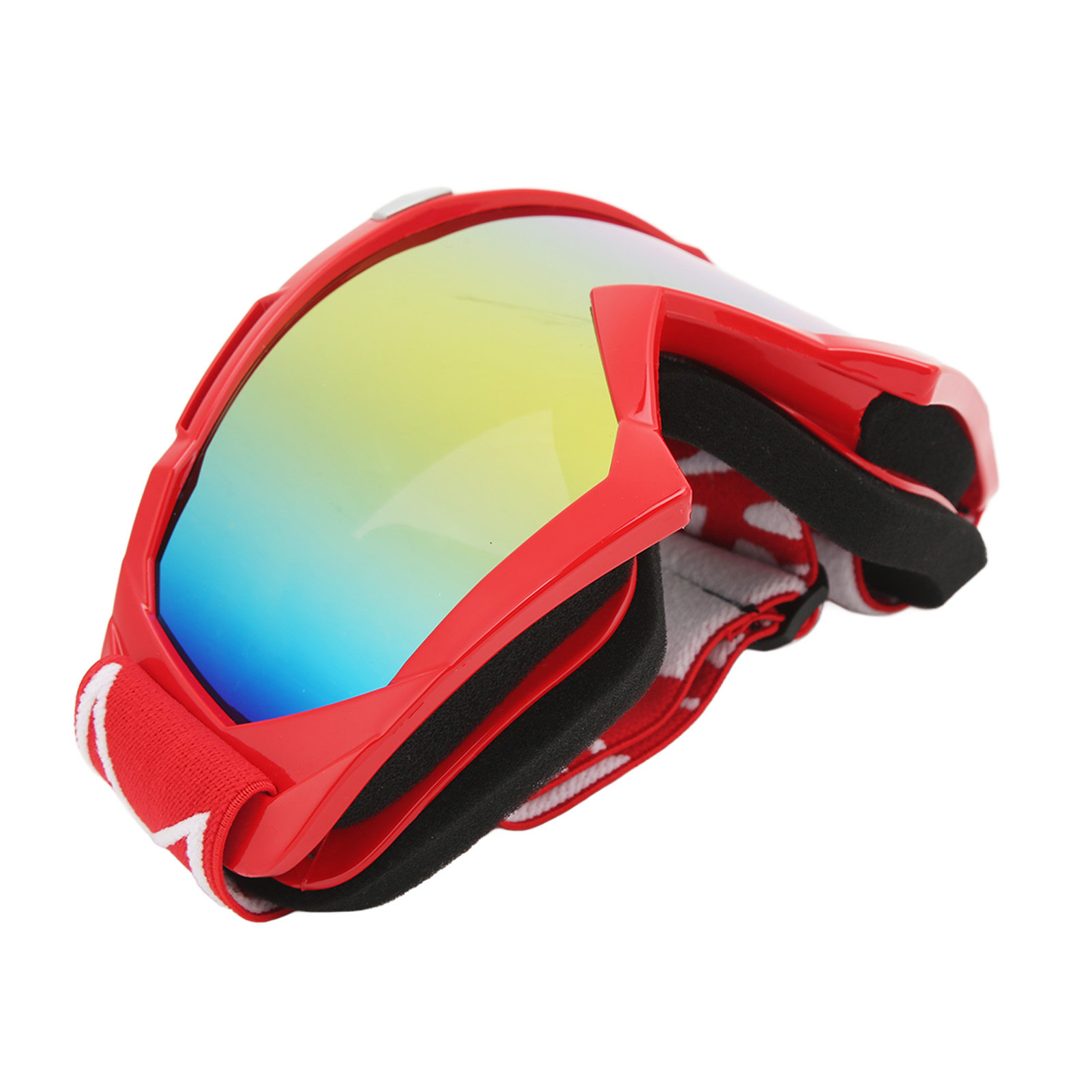 Verstellbare Motorradbrille Aus Polycarbonat-schwamm, Schutzbrille, Motorradzubehör Für Offroad-fahrten, Roter Rahmen, Rote Gläser