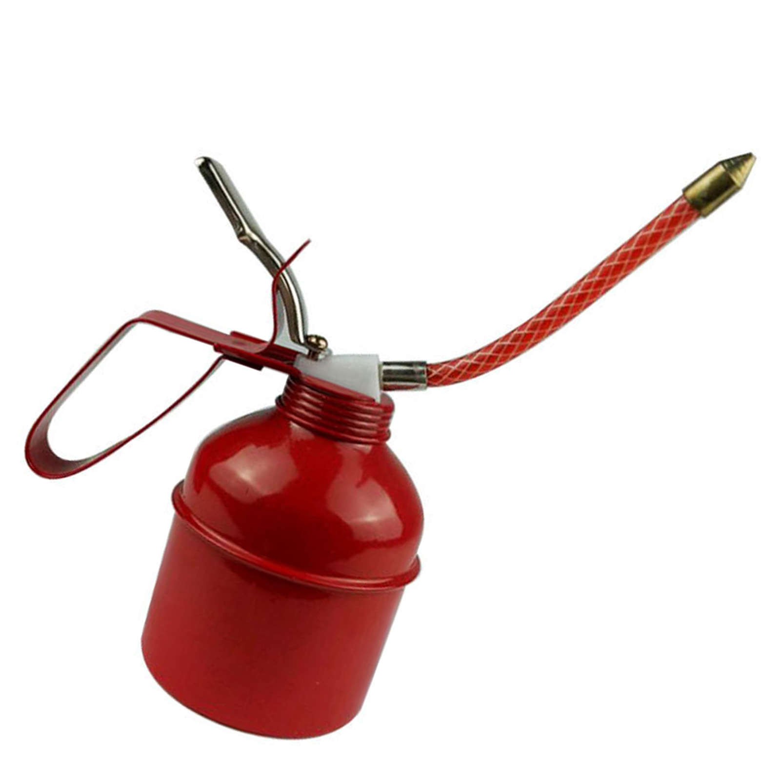 Manuelle Ölkanne Aus Rotem Eisen, Hebelmechanismus, Schmiernippel Mit Schlauch, Ölpumpe 270 Ml