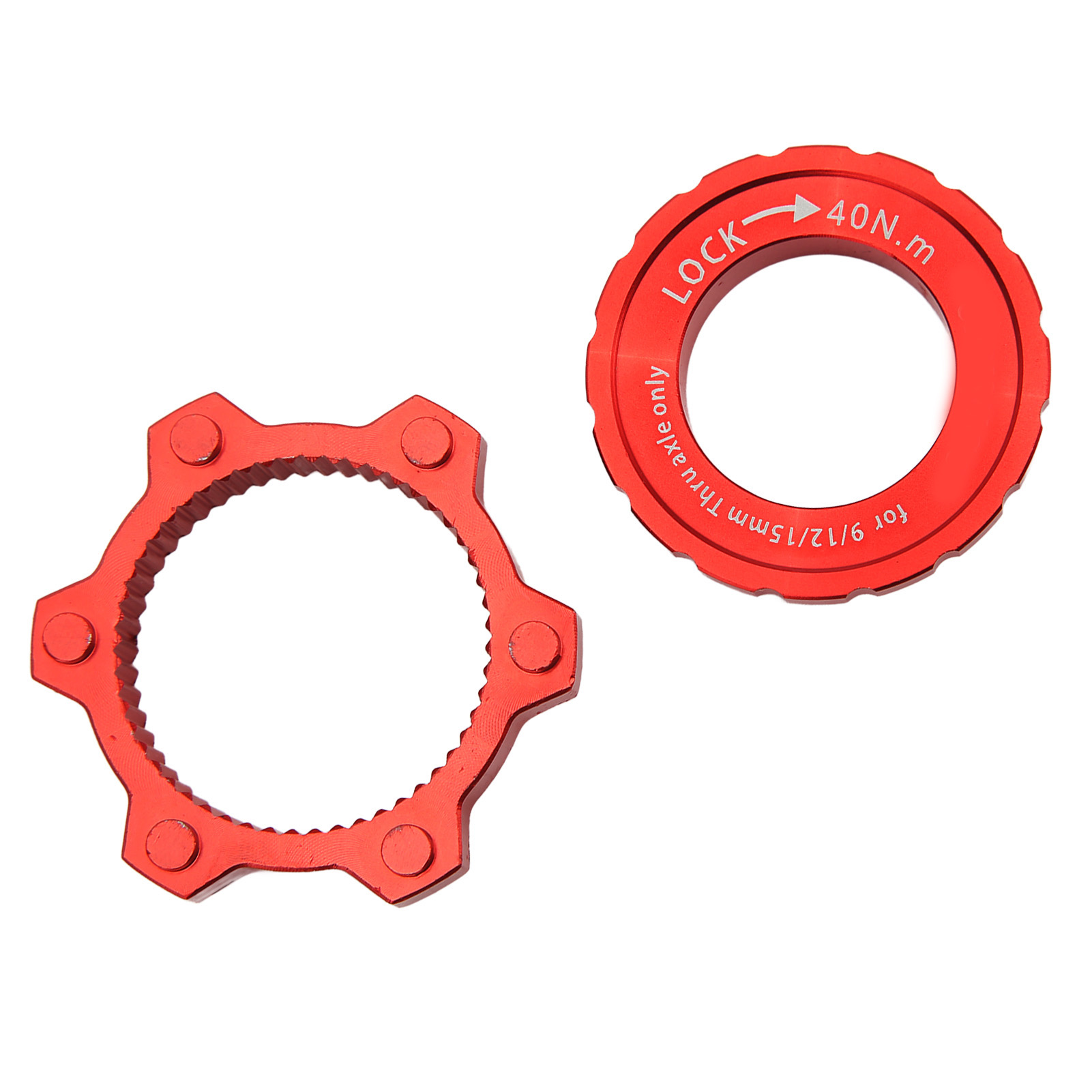 Cansucc Fahrradnabenadapter, Scheibenbremse, Centerlock, Rotes Aluminium, 6-loch-nabenbefestigung