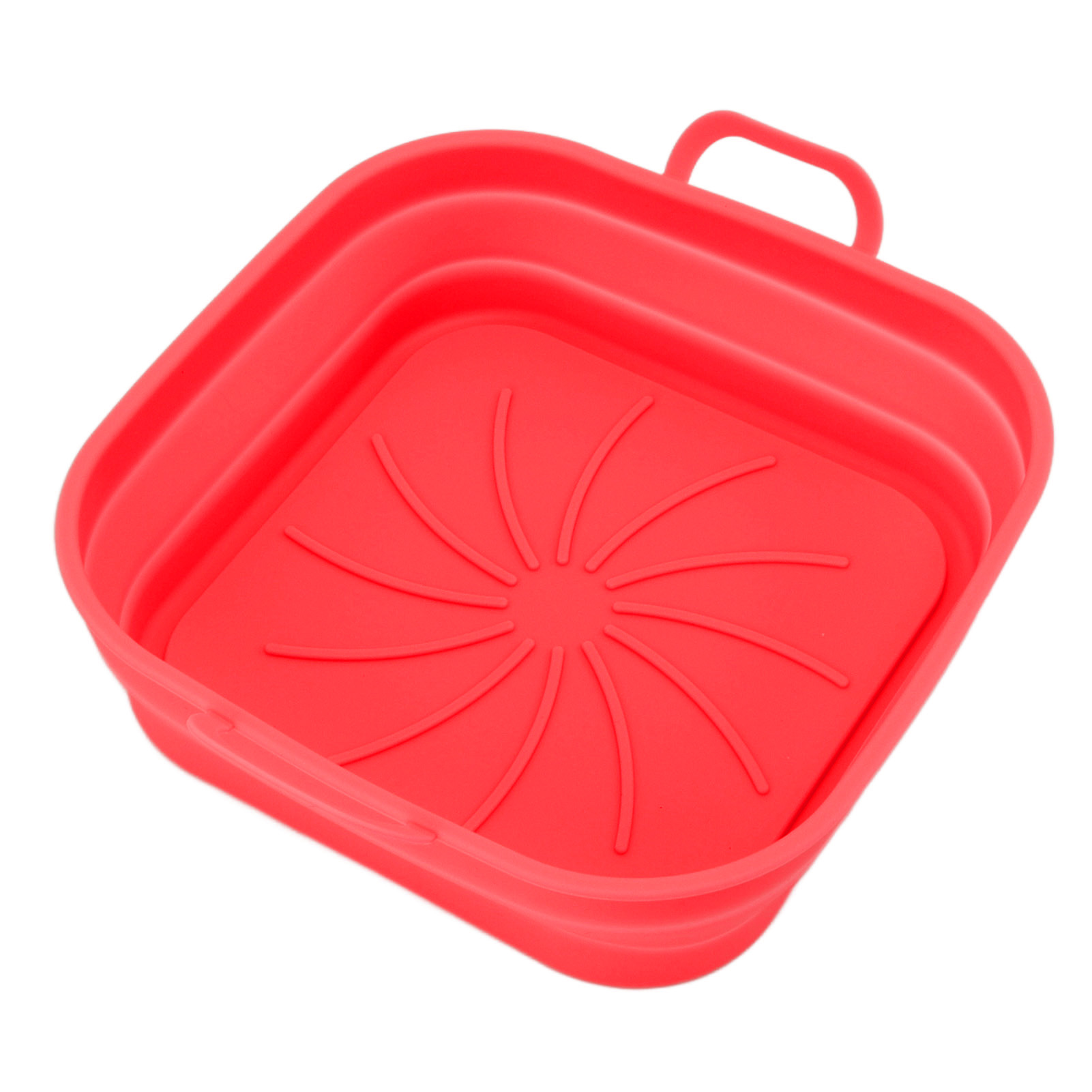 20,5 Cm Großer, Roter, Faltbarer Silikon-fritteusenkorb (quadratisch), Ersatz Für Friteusenbehälter, Spülmaschinenfest