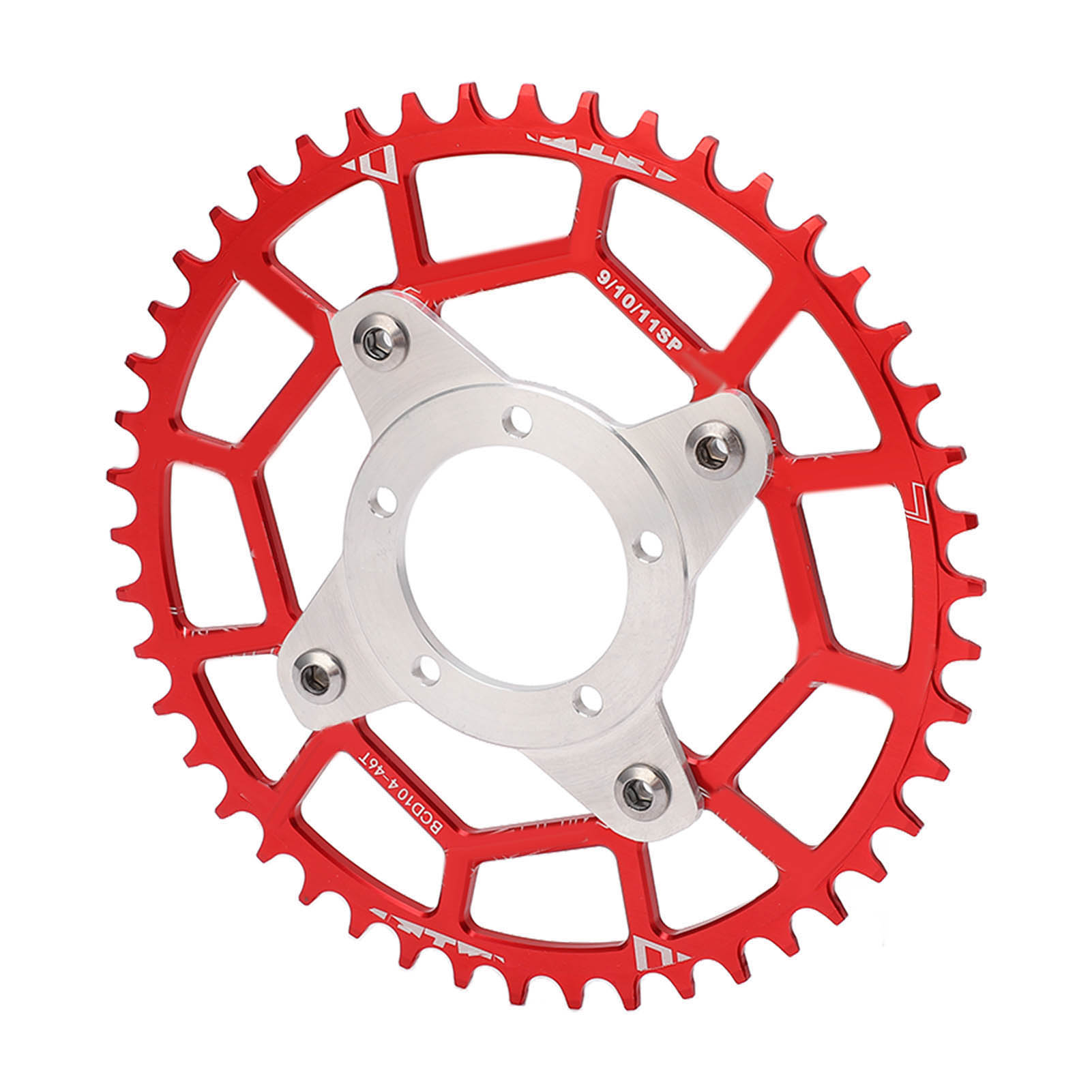Hochpräziser 46t 104bcd Motorrad-kettenradadapter Für Bafang Bbs01 Bbs02 Rot