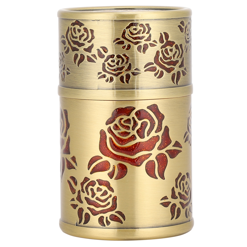 Retro-zahnstocher- Und Wattestäbchenhalter, 2-in-1-aufbewahrungsbox, Elegantes Antikrot Mit Rosa Blumenmuster