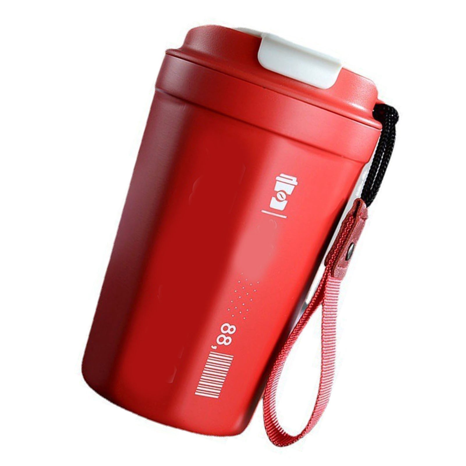 Isolierbecher (390 Ml) – Edelstahl-campingbecher – Tragbarer Warm-/kaltbehälter – Für Zuhause, Schule, Büro Und Outdoor-aktivitäten – Rot