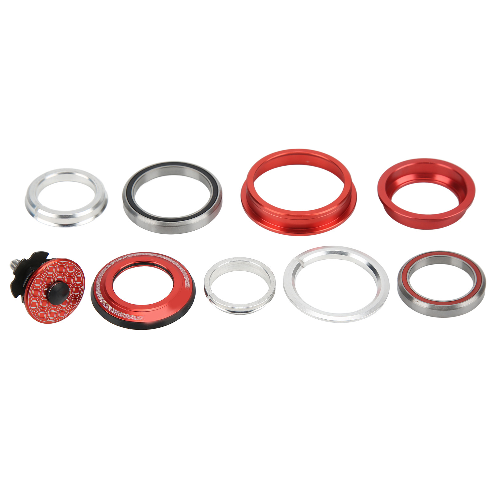 Viaron Lenkkopflager Aus Aluminiumlegierung Für Mountainbike-gabeln Mit Geradem Vorbau, Rot