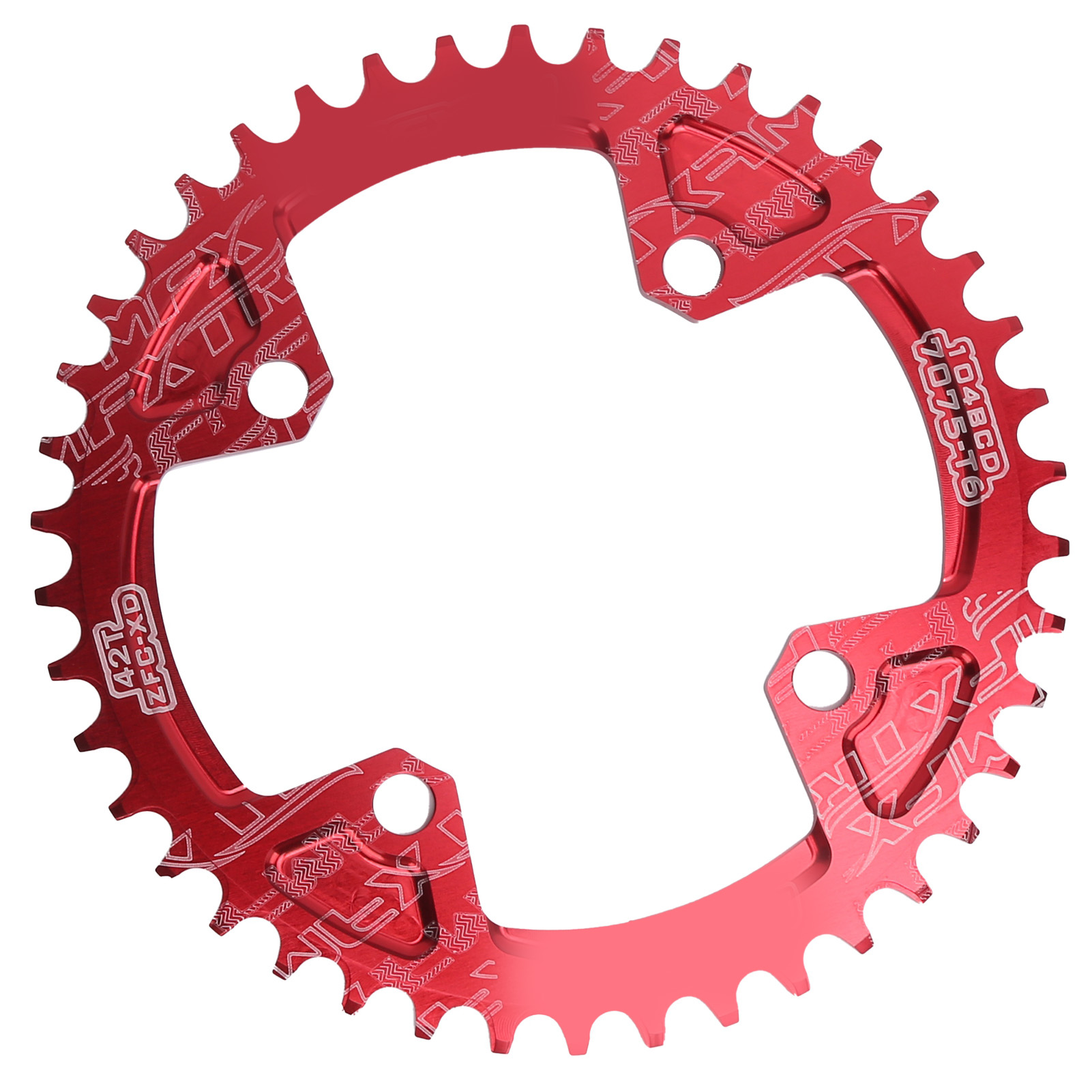 Fmfxtr 104bcd 42t Kettenblatt Aus Aluminiumlegierung, Positiv Und Negativ, Für Mountainbikes, Rot