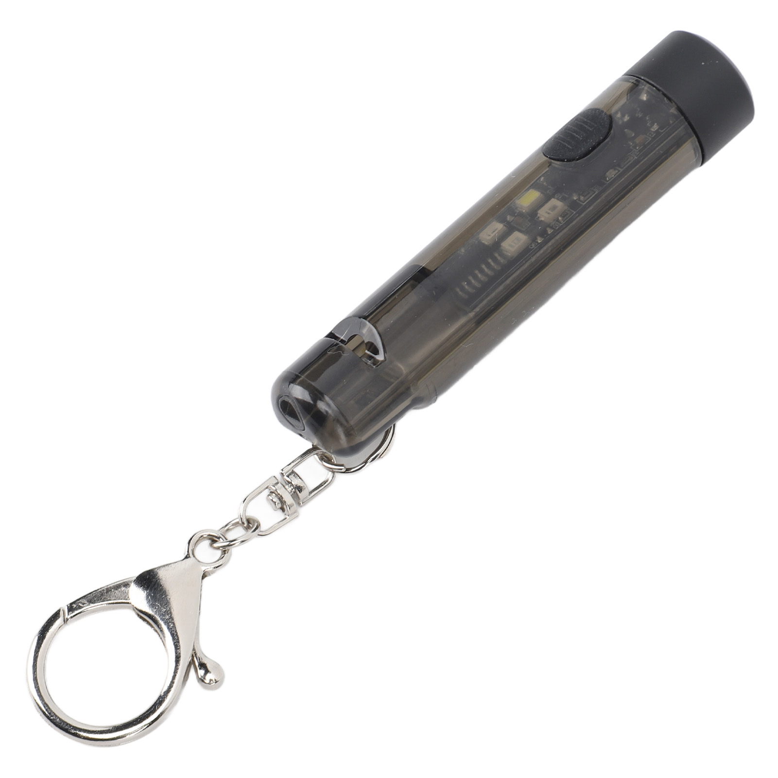 Ultraleichte Und Tragbare Wiederaufladbare Schlüsselanhänger-taschenlampe, Mini-led-taschenlampe, Kleine Notleuchte Für Zuhause Mit 2 Modi Und Integrierter Pfeife Astey S01 Schwarz