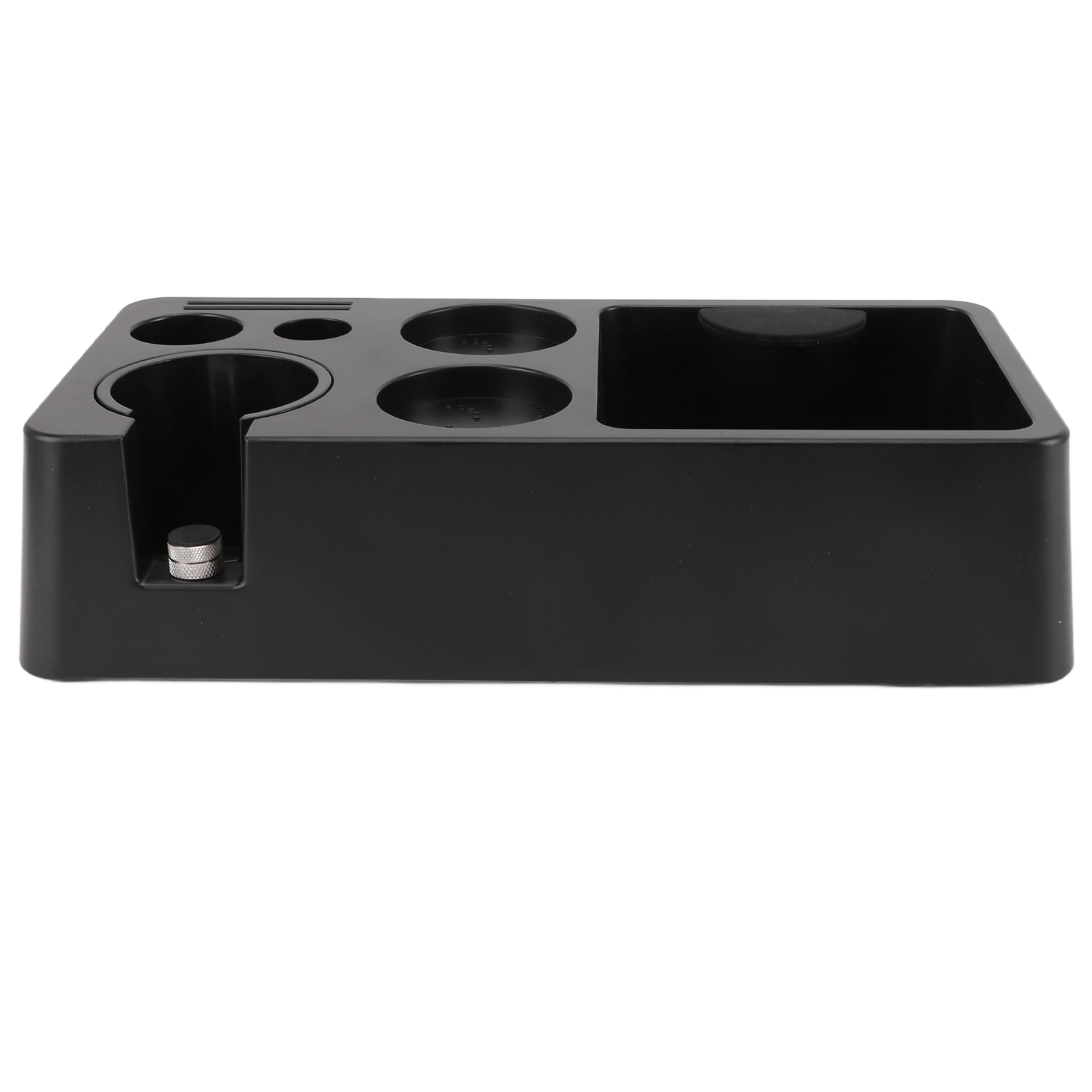 Moderne, Multifunktionale Kaffeetampingstation Aus Abs-kunststoff Mit Siebträgerhalter, Tamper Und Siebträgerhalterung, Schwarz, Für Zuhause, Küche, Café Und Bar