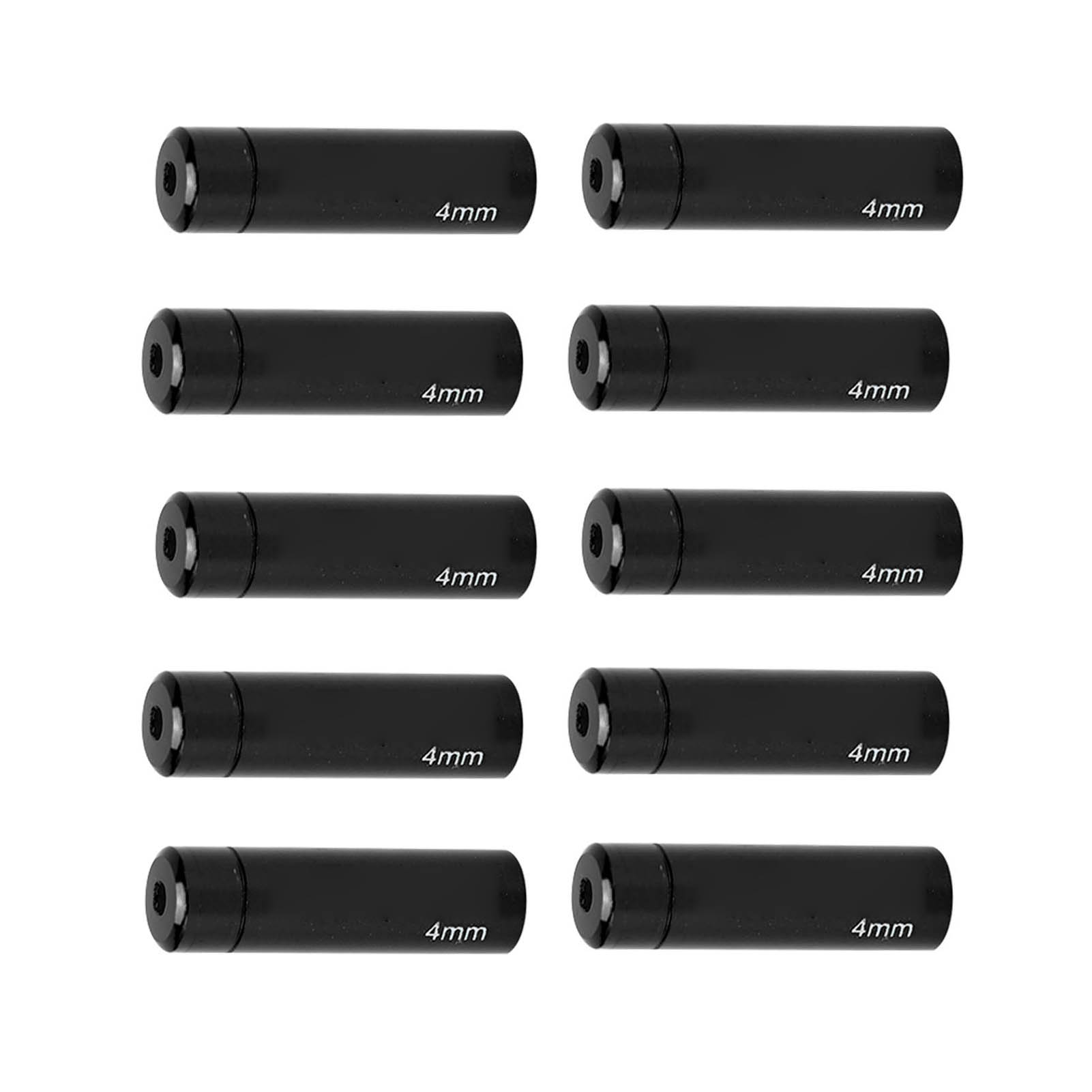 10 Schwarze 4-mm-schaltzugendkappen Aus Aluminiumlegierung Für Mountainbikes Und Rennräder