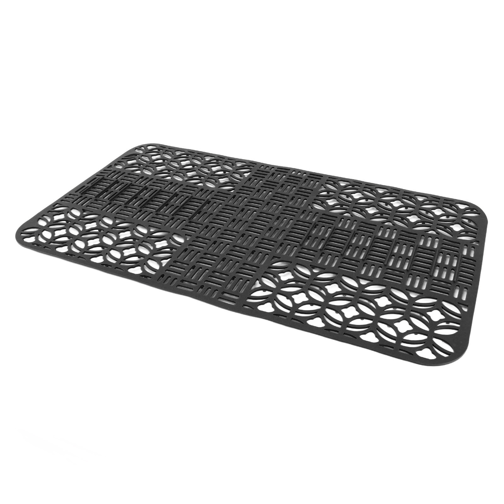 Set Mit 2 Hitzebeständigen, Rutschfesten Silikon-spülbeckenmatten, 66 X 35 Cm, Groß, Quadratisch, Perforiert, Küchenspülenschutz, Schwarz