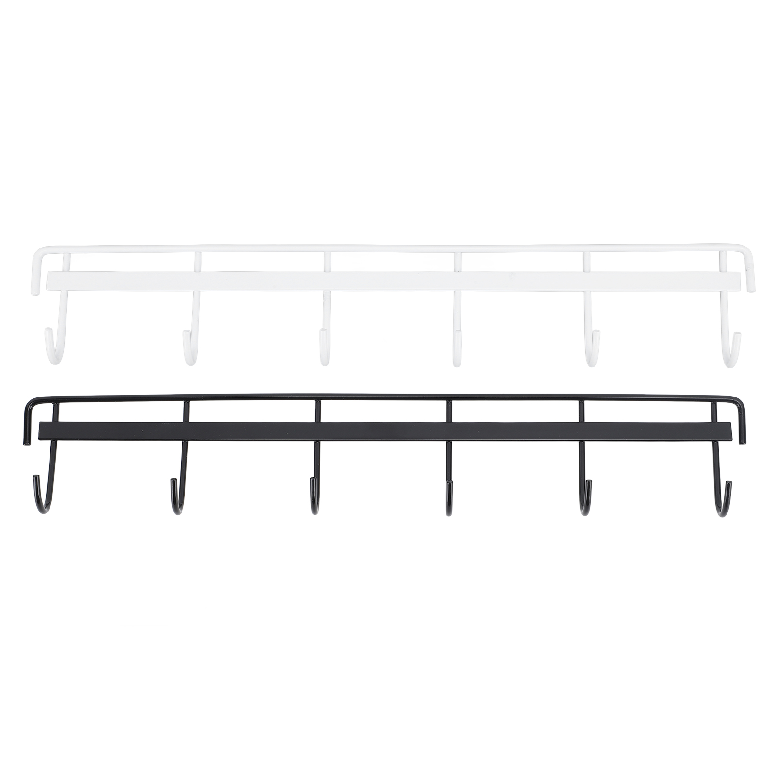 Wandhaken Aus Edelstahl, Kleiderstange Mit 6 Haken Für Kleidung, Handtücher, Hüte, 1 Schwarz, 1 Weiß