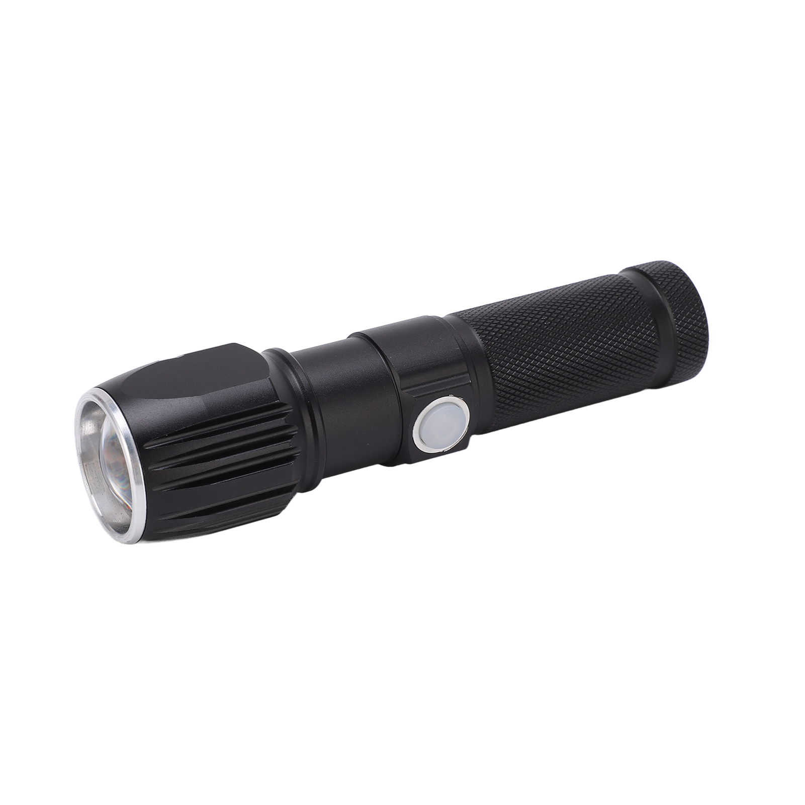P01 Tragbare, Wasserdichte Schwarze Taschenlampe Mit Usb-kabel Für Camping, Wandern Und Spazierengehen